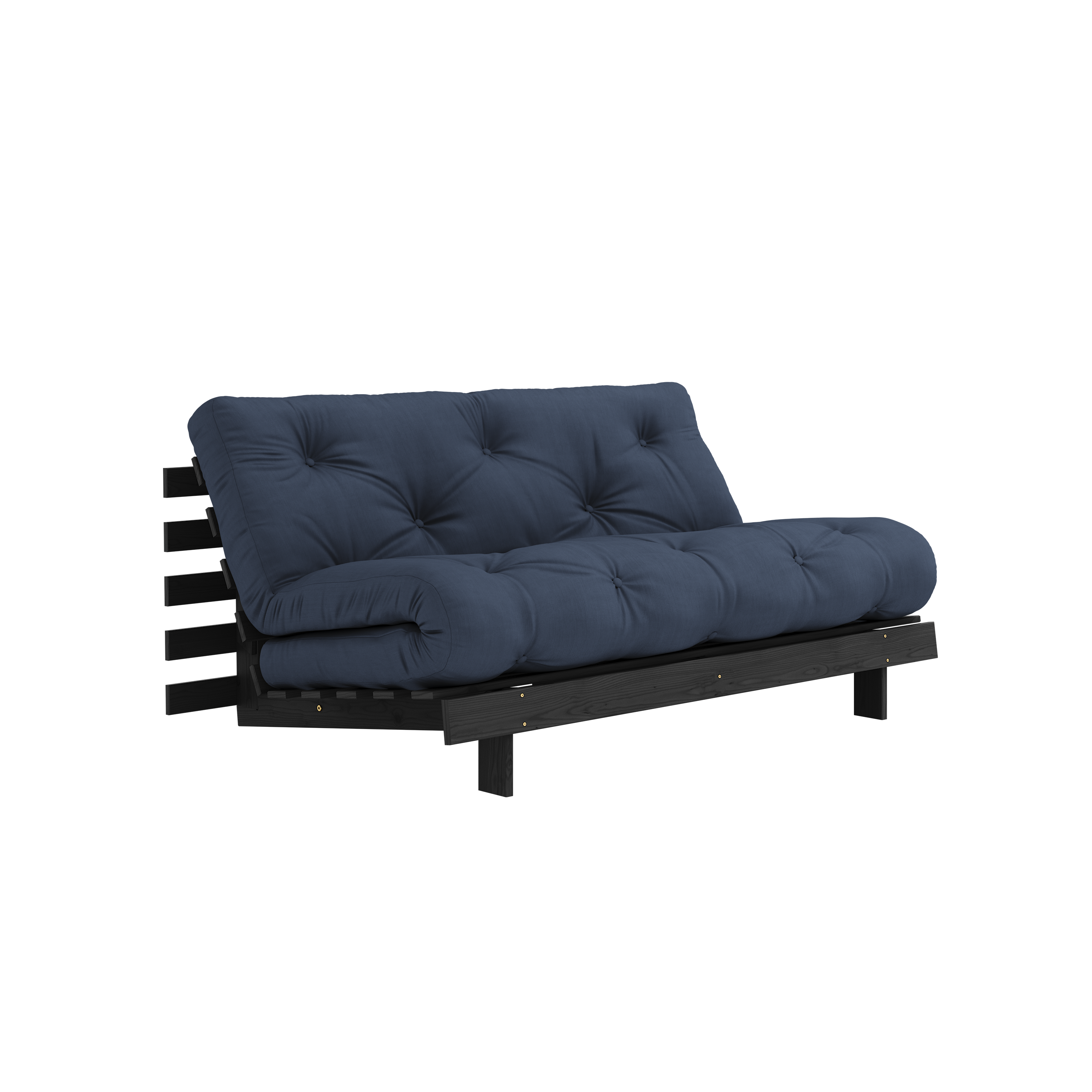 ROOTS BLACK NIGHT LACQUERED 160 X 200 W. ROOTS MATTRESS NAVY