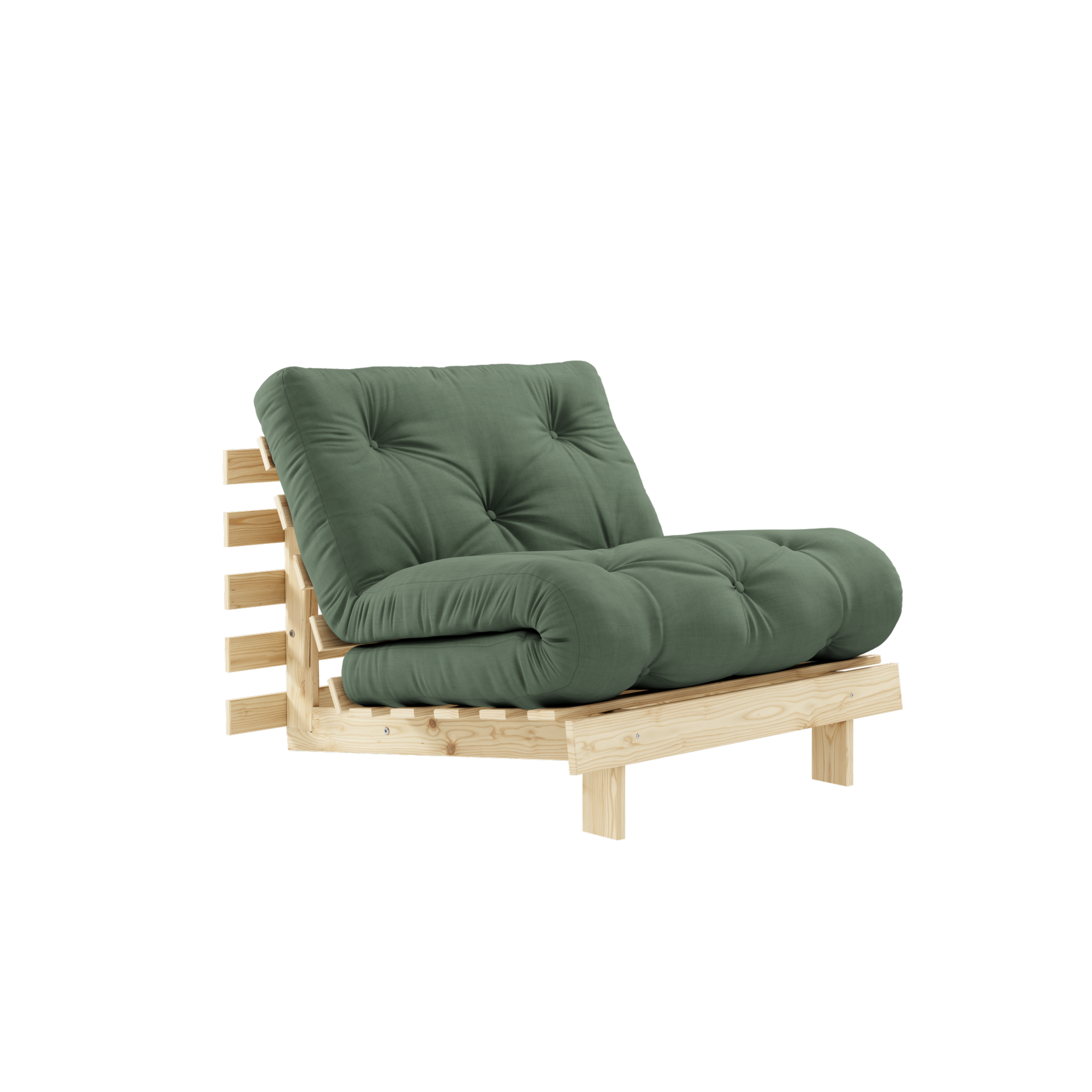 ROOTS RAW 90 X 200 W. ROOTS MATTRESS OLIVE GREEN