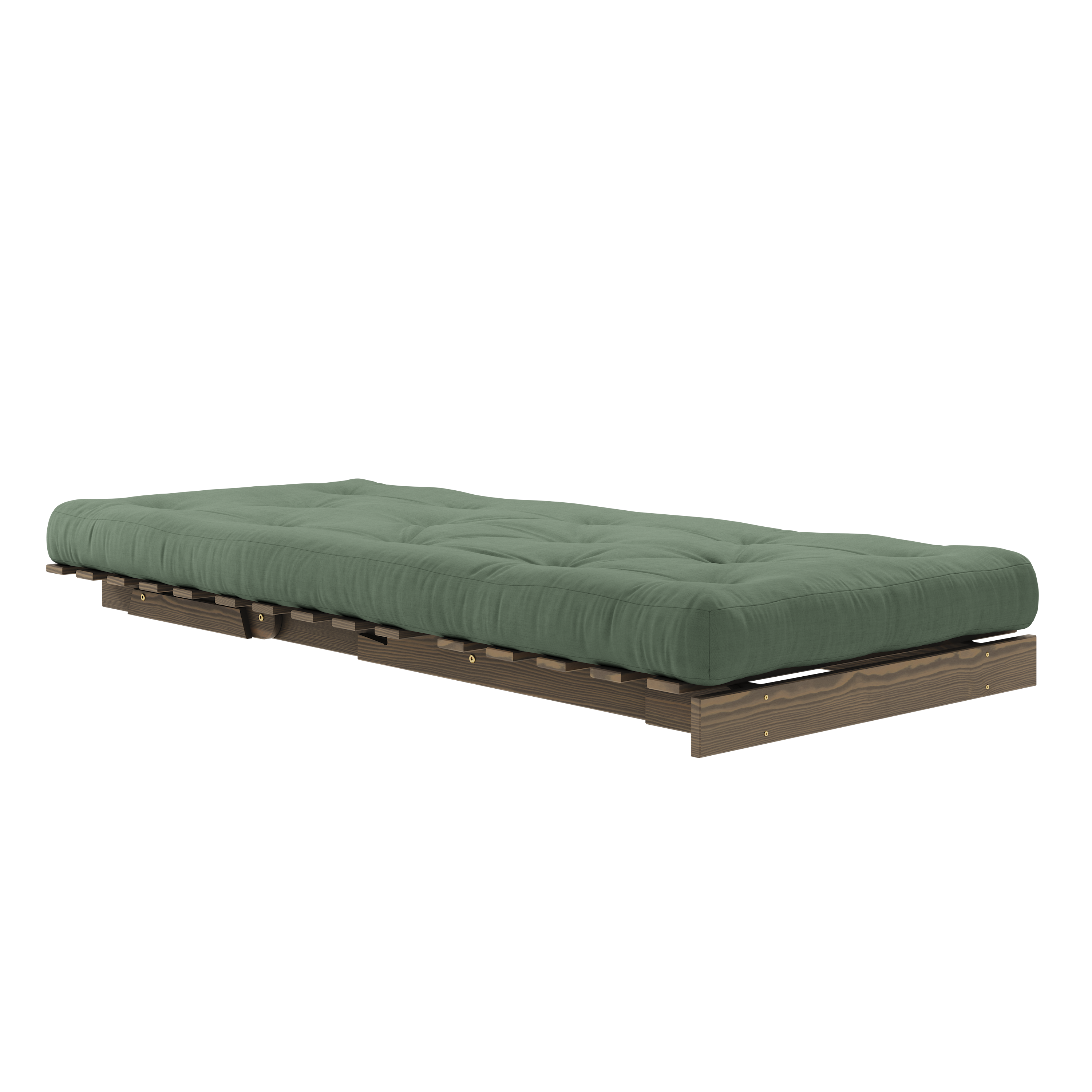 ROOTS CAROB BROWN 90 X 200 W. ROOTS MATTRESS OLIVE GREEN