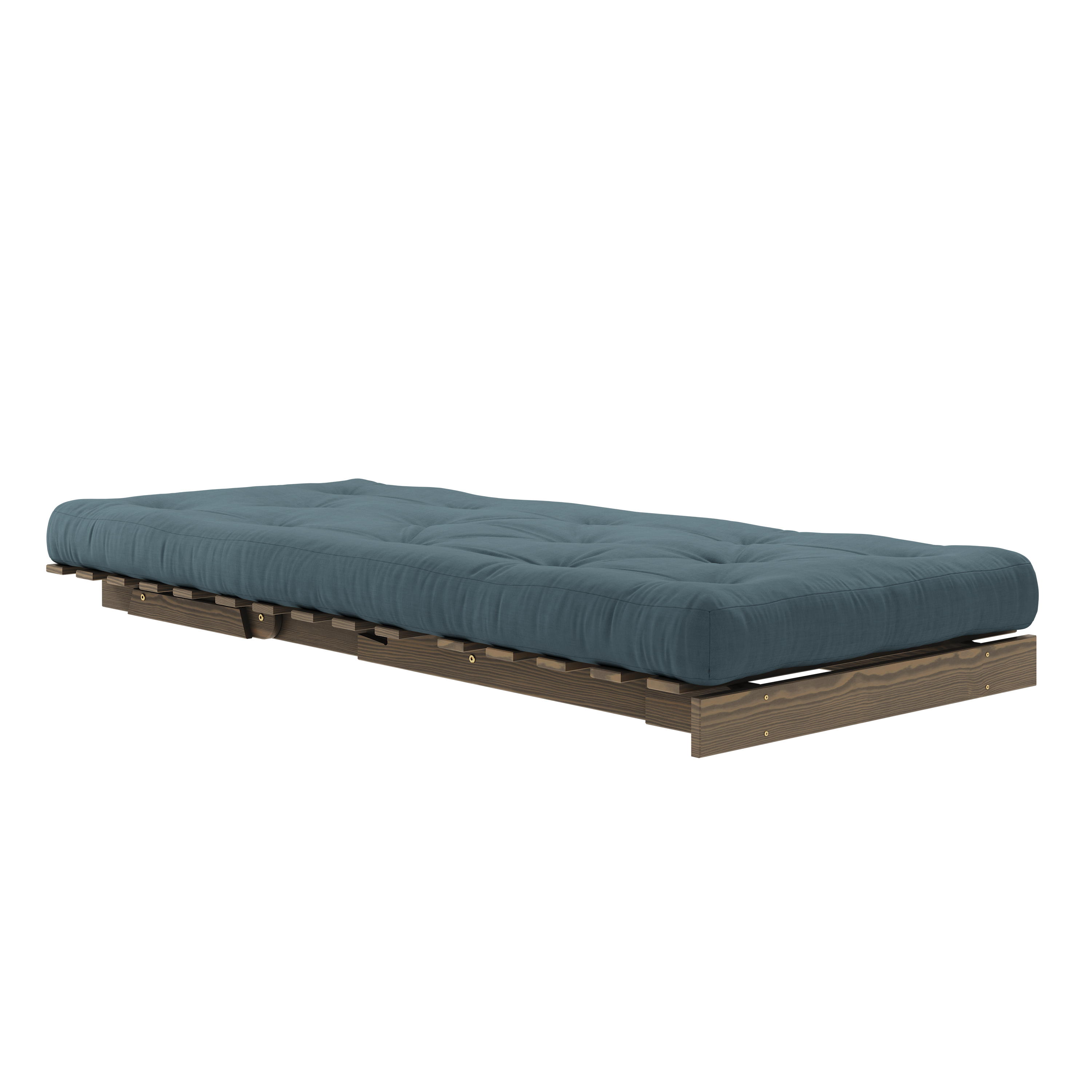 ROOTS CAROB BROWN 90 X 200 W. ROOTS MATTRESS PETROL BLUE