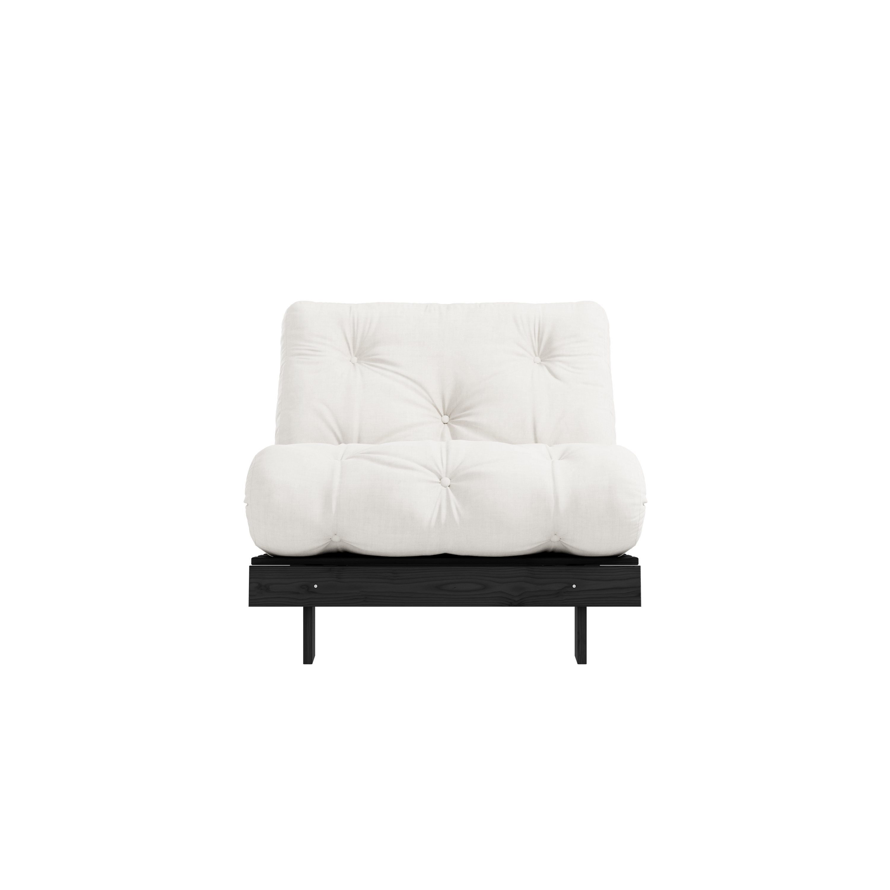 ROOTS BLACK NIGHT LACQUERED 90 X 200 W. ROOTS MATTRESS NATURAL