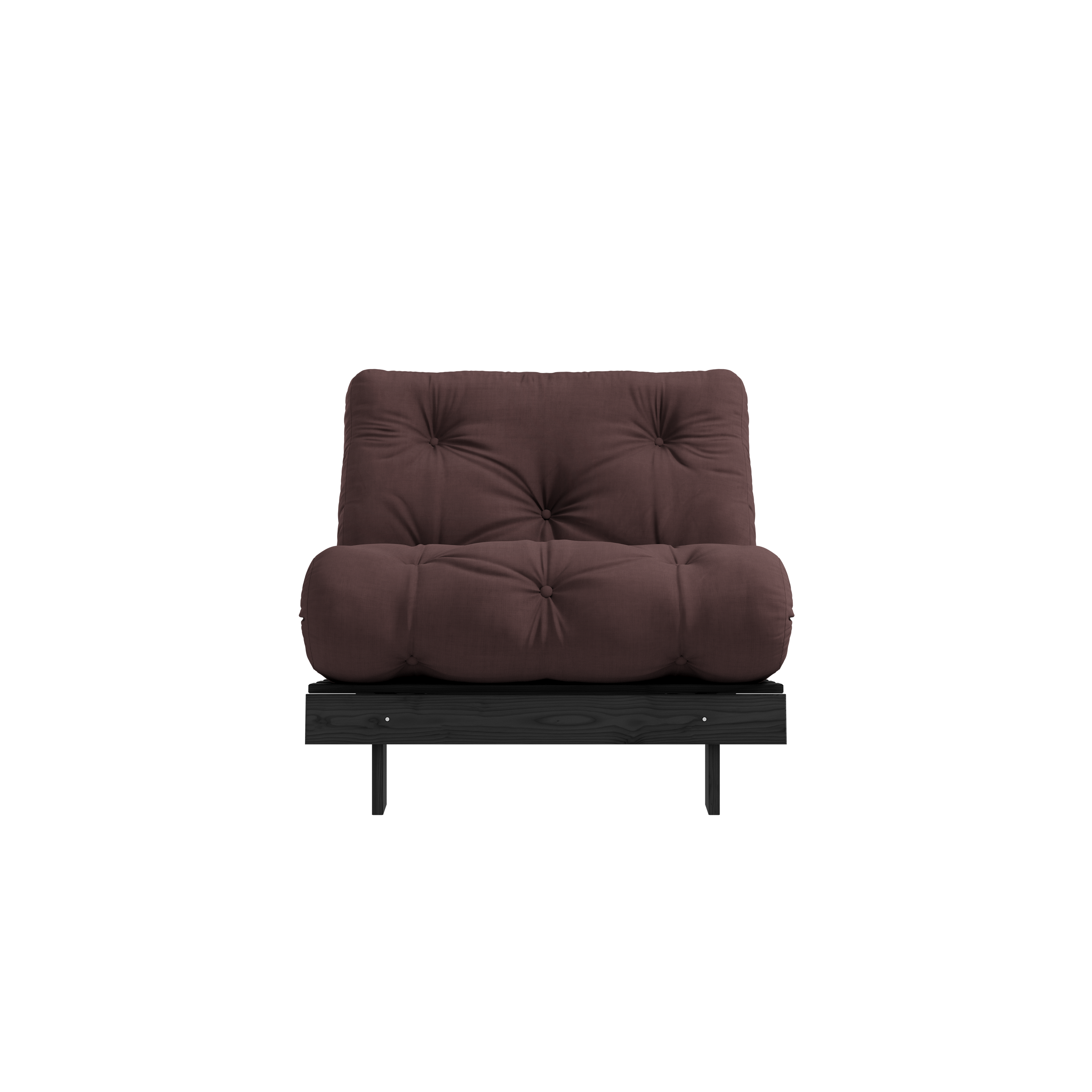 ROOTS BLACK NIGHT LACQUERED 90 X 200 W. ROOTS MATTRESS BROWN