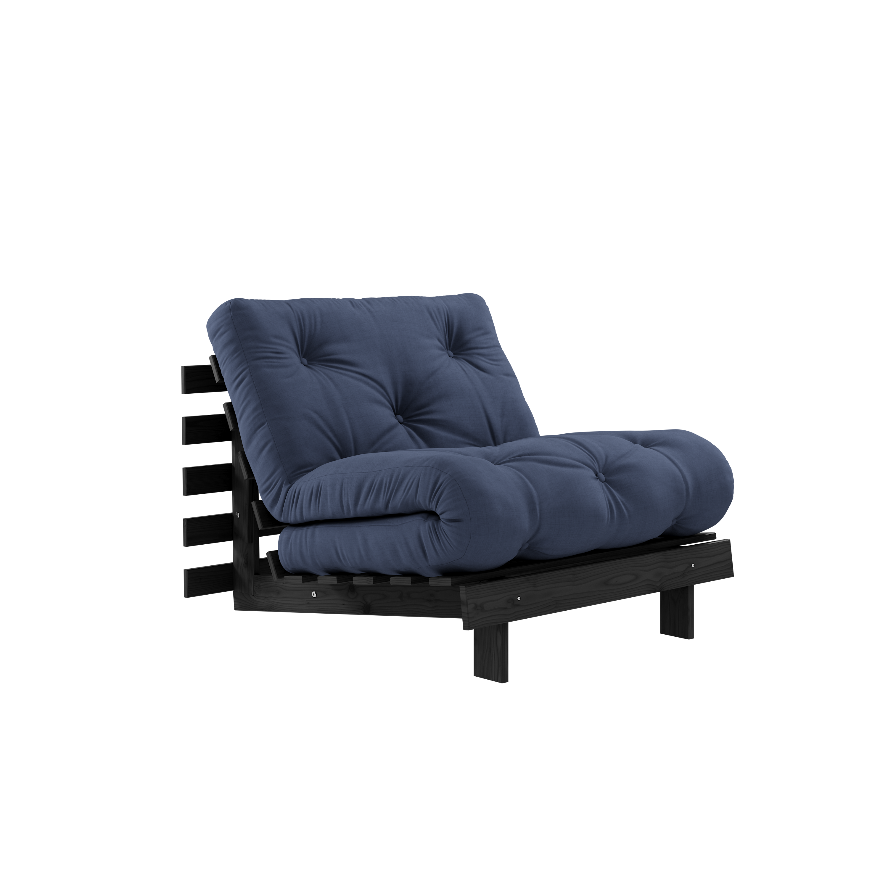 ROOTS BLACK NIGHT LACQUERED 90 X 200 W. ROOTS MATTRESS NAVY