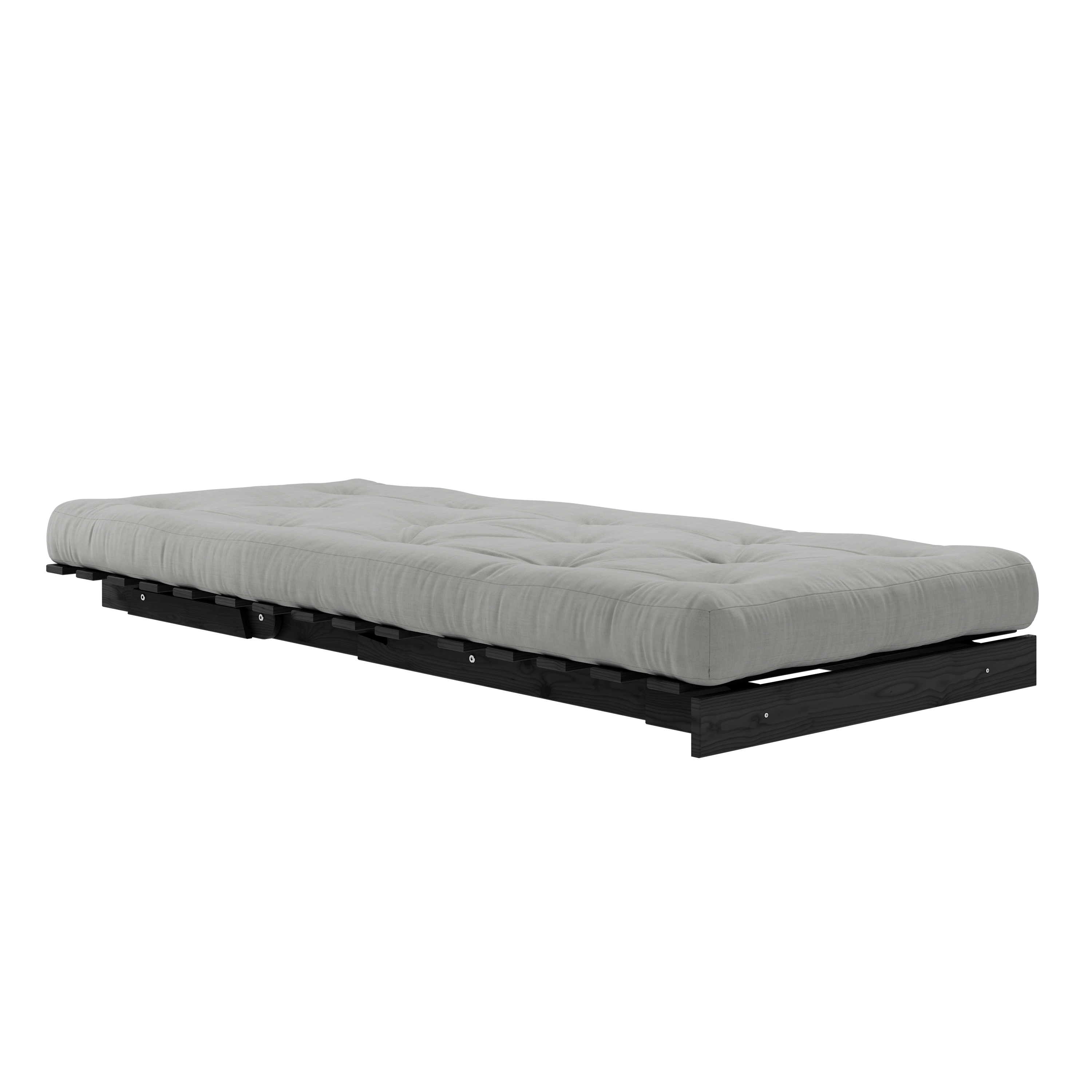 ROOTS BLACK NIGHT LACQUERED 90 X 200 W. ROOTS MATTRESS GREY