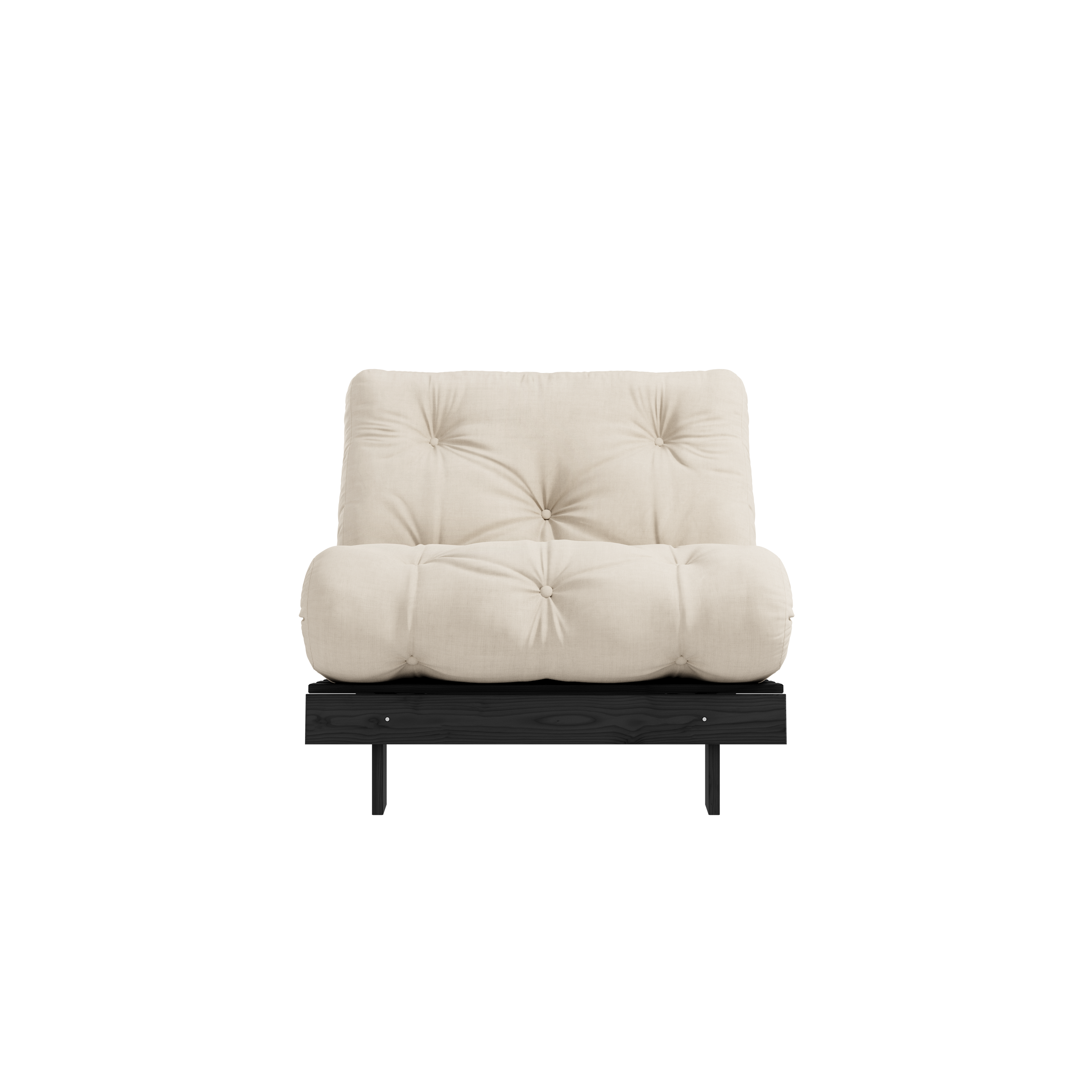 ROOTS BLACK NIGHT LACQUERED 90 X 200 W. ROOTS MATTRESS BEIGE