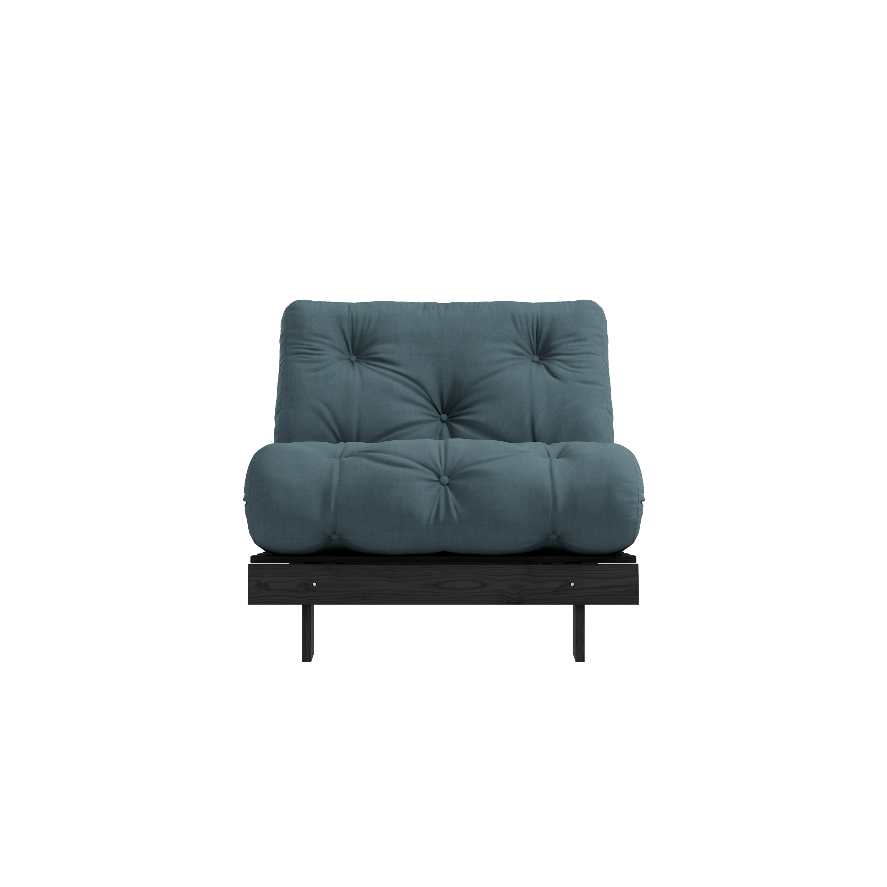 ROOTS BLACK NIGHT LACQUERED 90 X 200 W. ROOTS MATTRESS PETROL BLUE