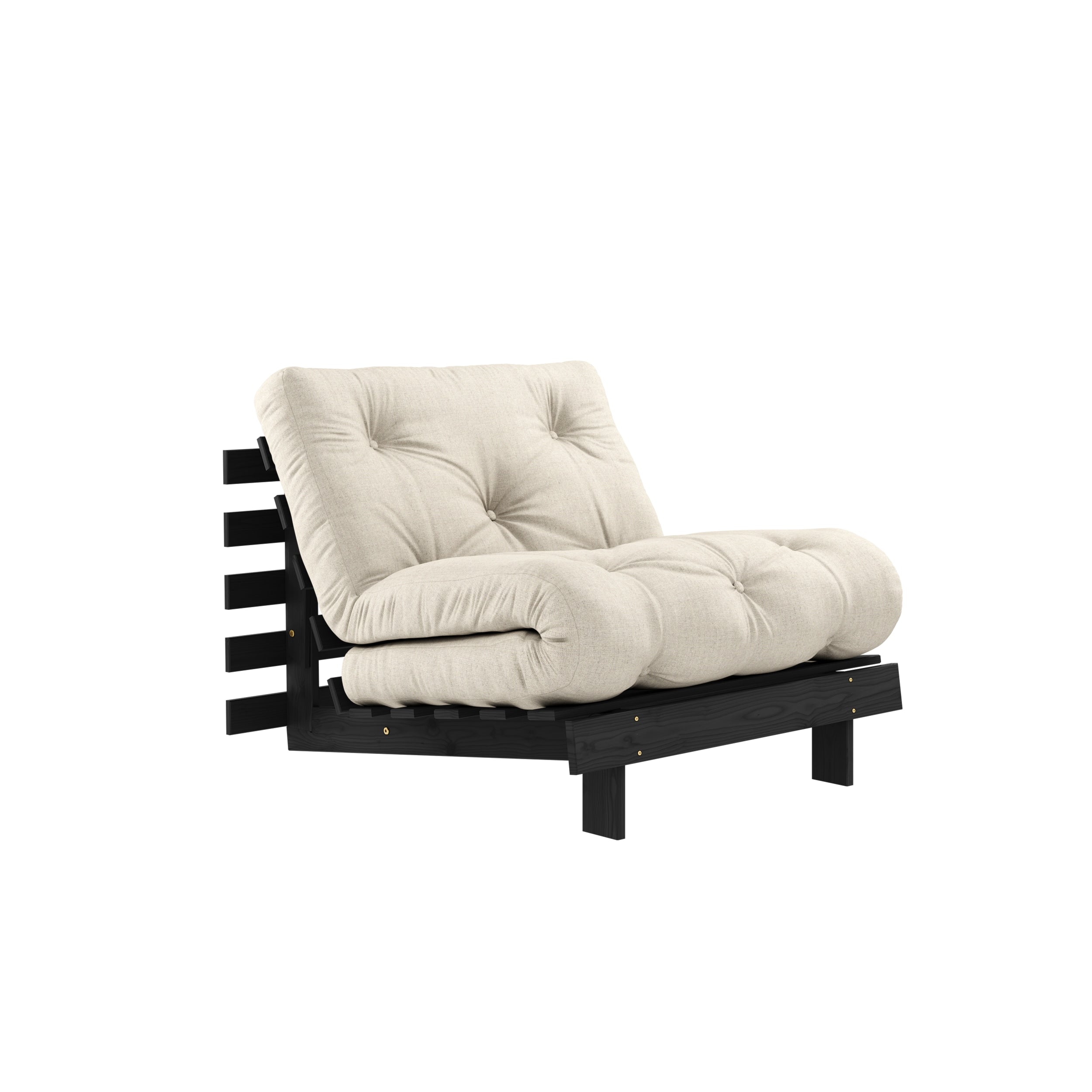 ROOTS BLACK NIGHT LACQUERED 90 X 200 W. ROOTS MATTRESS LINEN