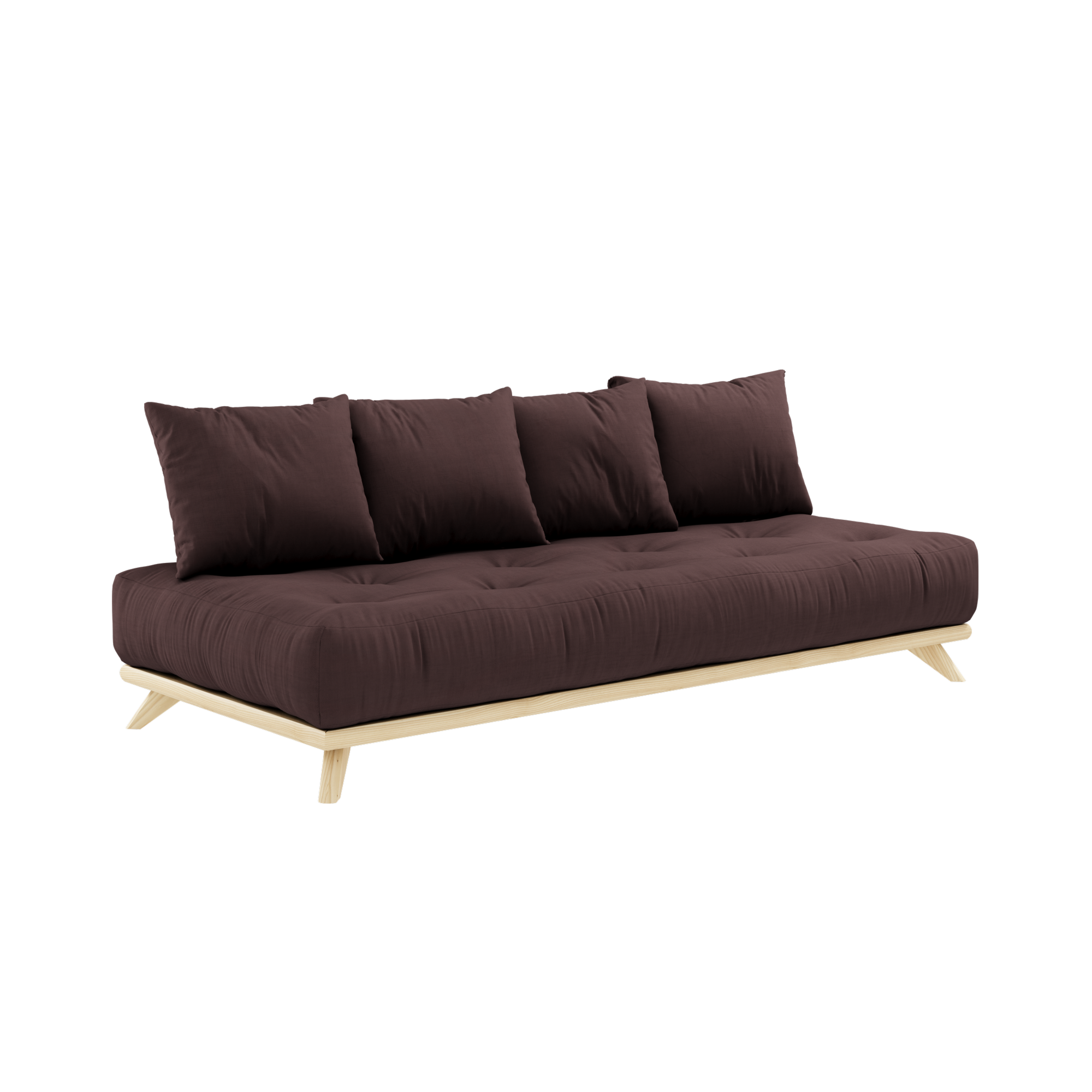 SENZA DAYBED CLEAR LACQUERED W. SENZA DAYBED MATTRESS SET BROWN