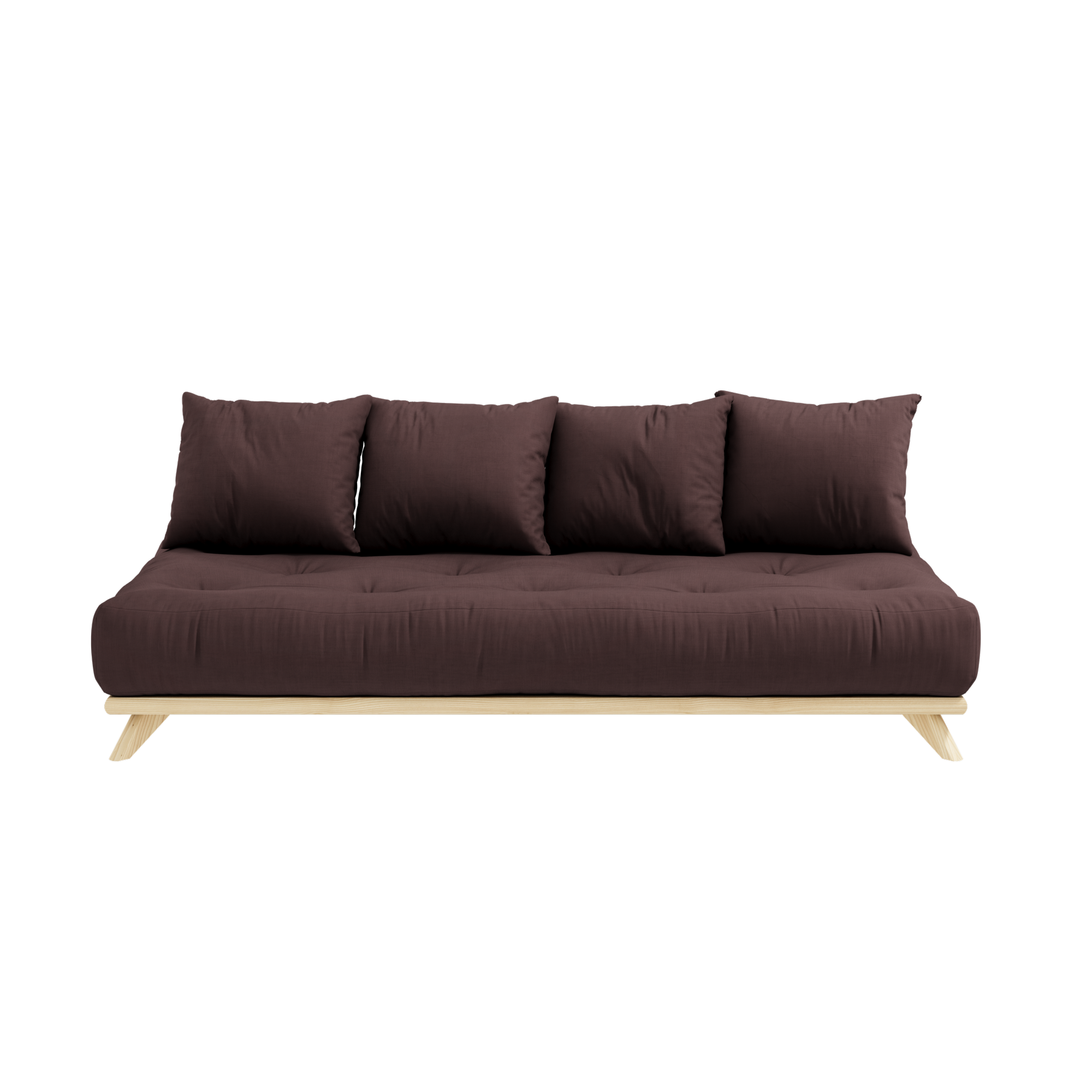 SENZA DAYBED CLEAR LACQUERED W. SENZA DAYBED MATTRESS SET BROWN