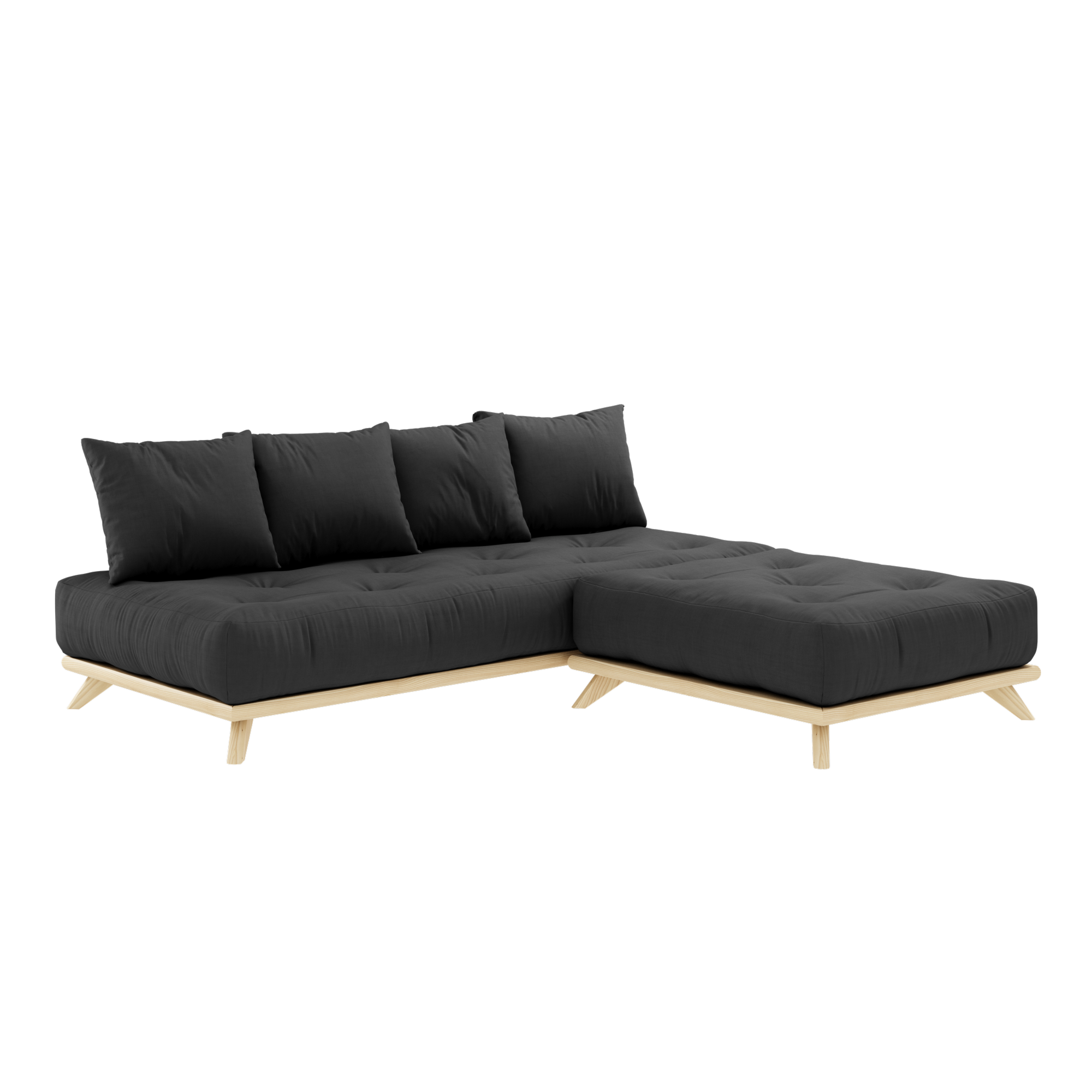 SENZA DAYBED CLAQUÉ EN LAQUE TRANSPARENTE AVEC ENSEMBLE MATELAS SENZA DAYBED GRIS FONCÉ