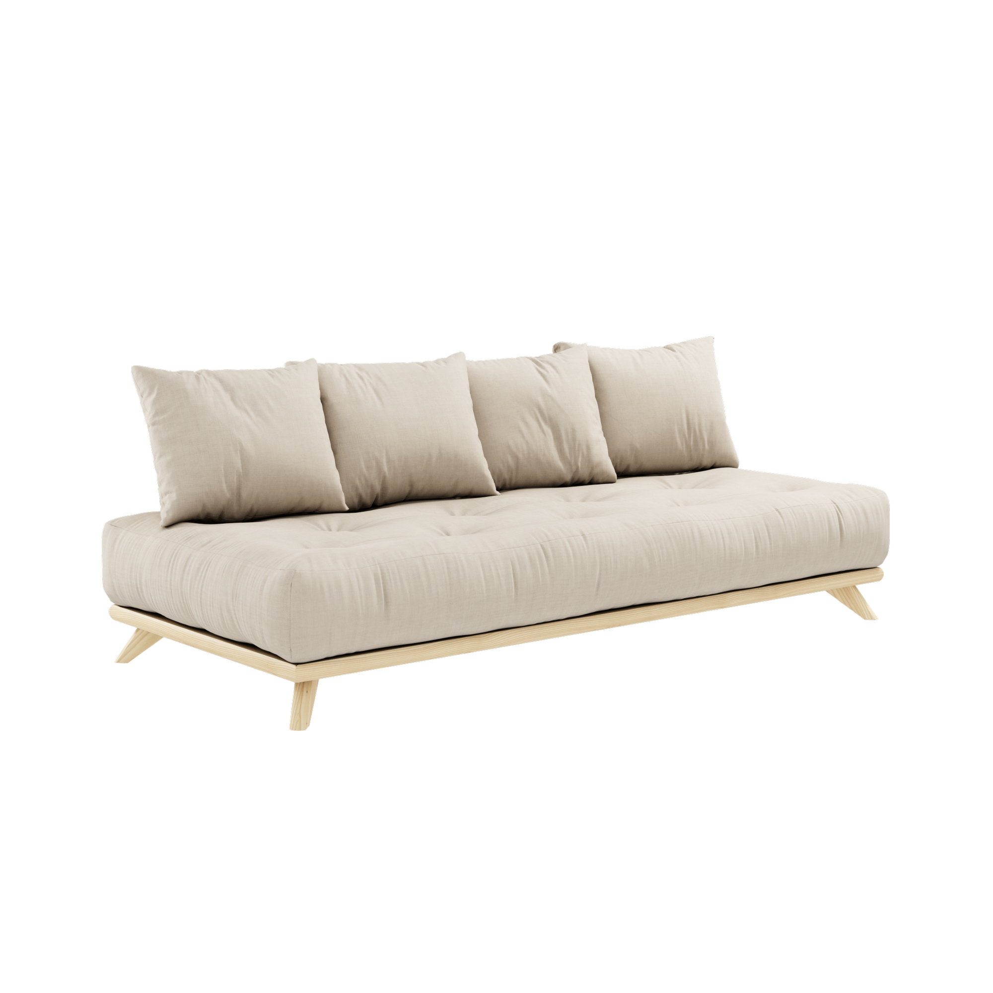 SENZA DAYBED CLEAR LACQUERED W. SENZA DAYBED MATTRESS SET BEIGE