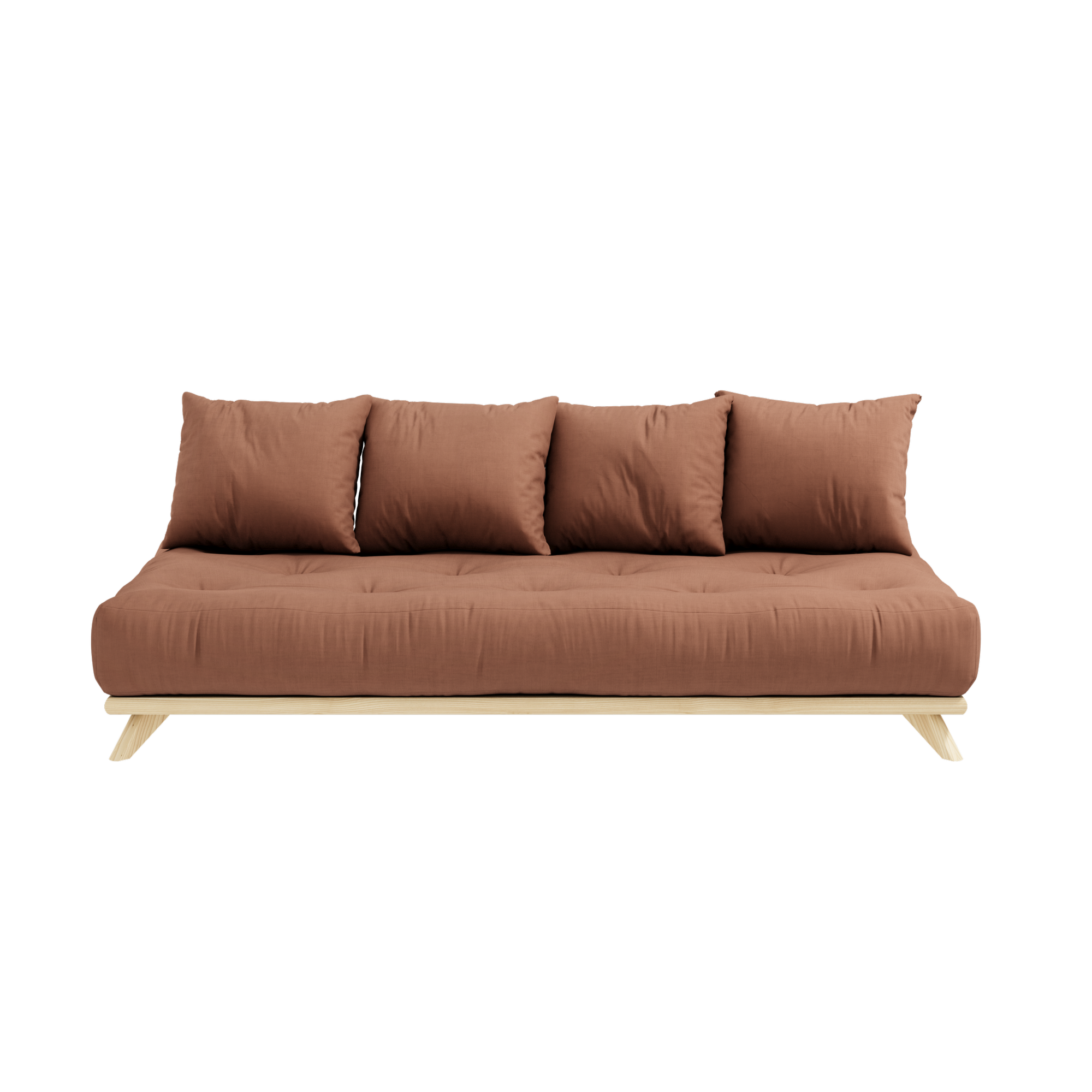 SENZA DAYBED CLEAR LACQUERED W. SENZA DAYBED MATTRESS SET CLAY BROWN