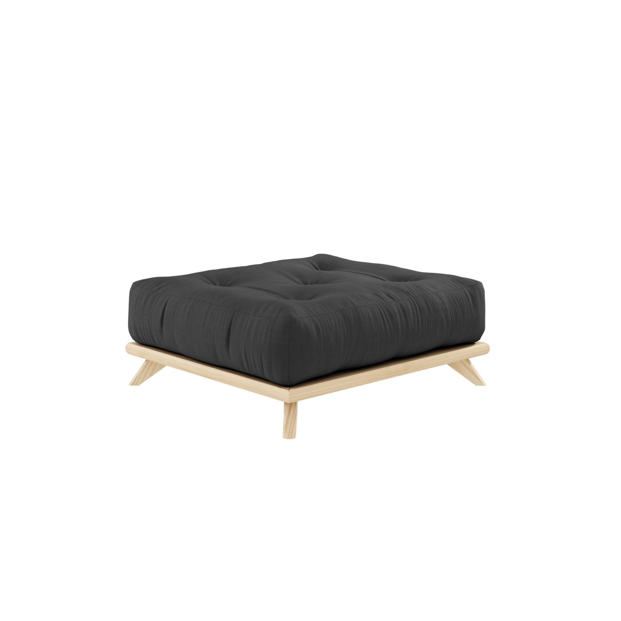SENZA STOOL CLEAR LACQUERED W. SENZA STOOL MATTRESS DARK GREY