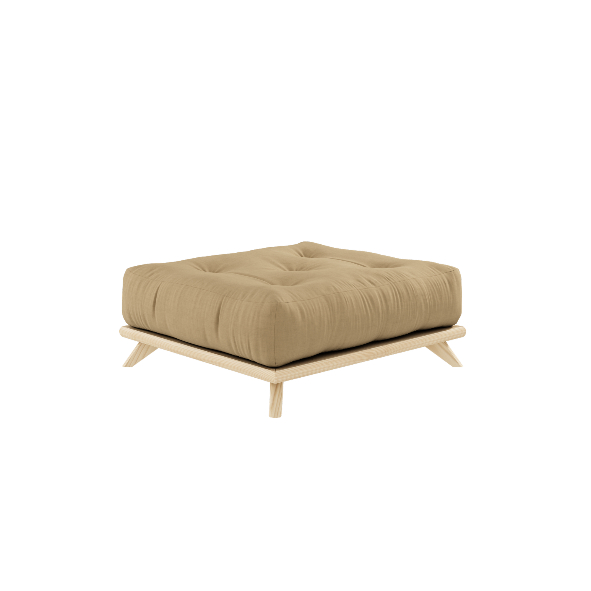 SENZA STOOL CLEAR LACQUERED W. SENZA STOOL MATTRESS WHEAT BEIGE