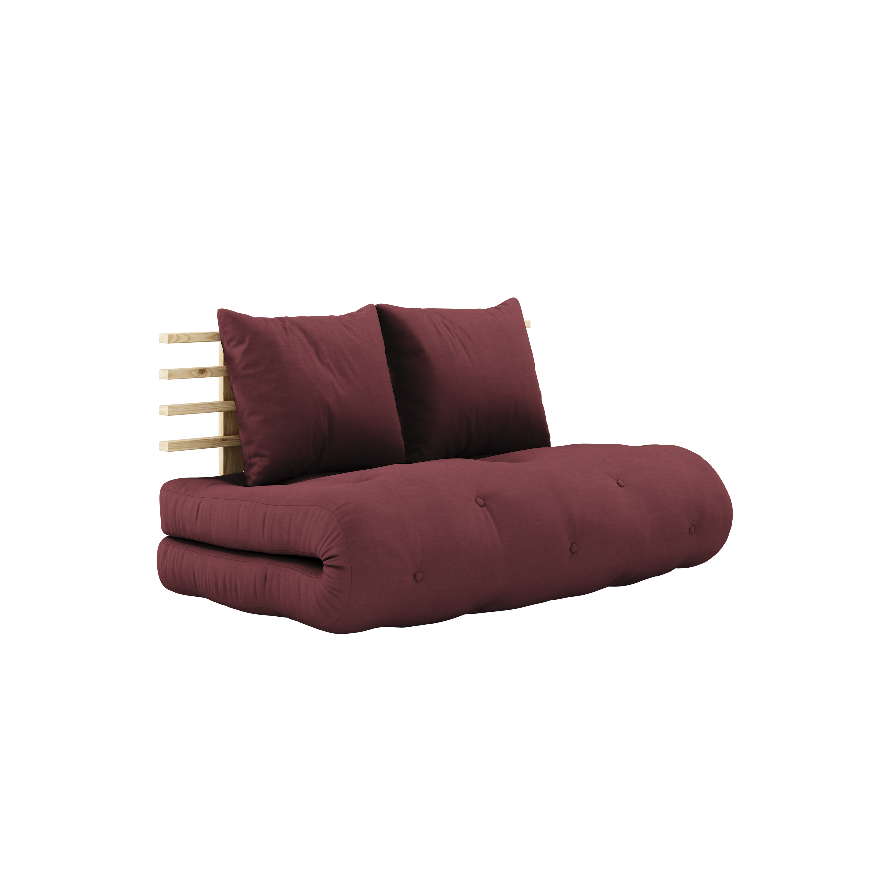 SHIN SANO CLEAR LACQUERED W. SHIN SANO MATTRESS SET BORDEAUX