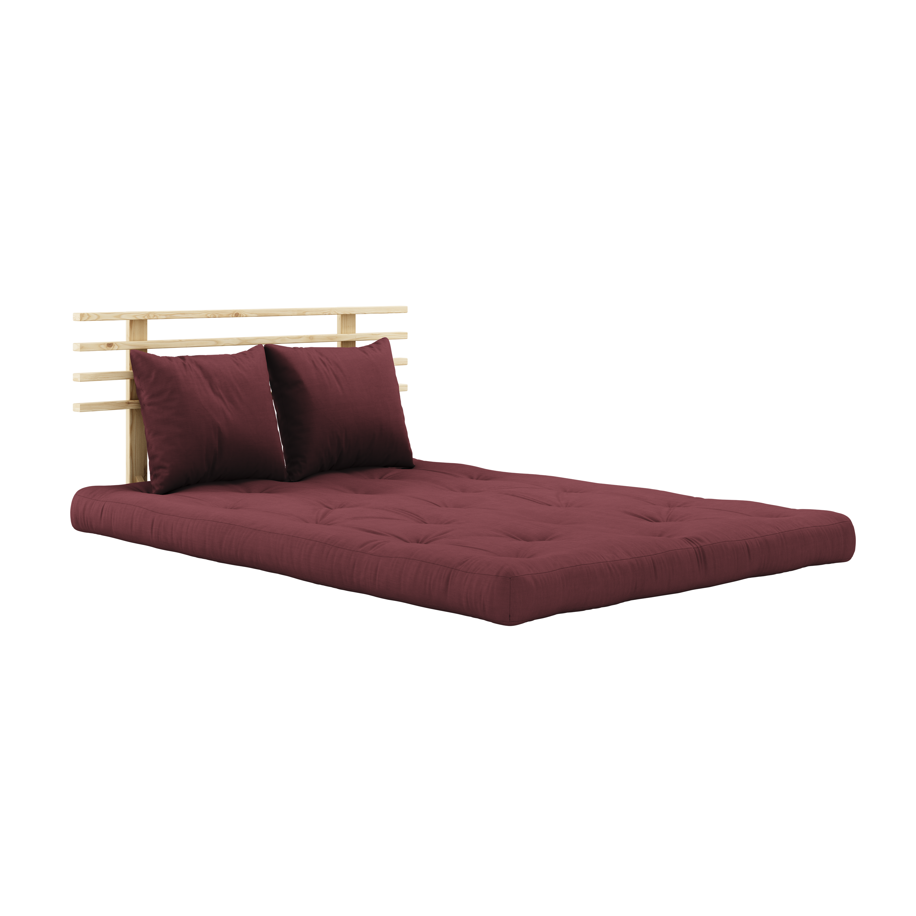 SHIN SANO CLEAR LACQUERED W. SHIN SANO MATTRESS SET BORDEAUX
