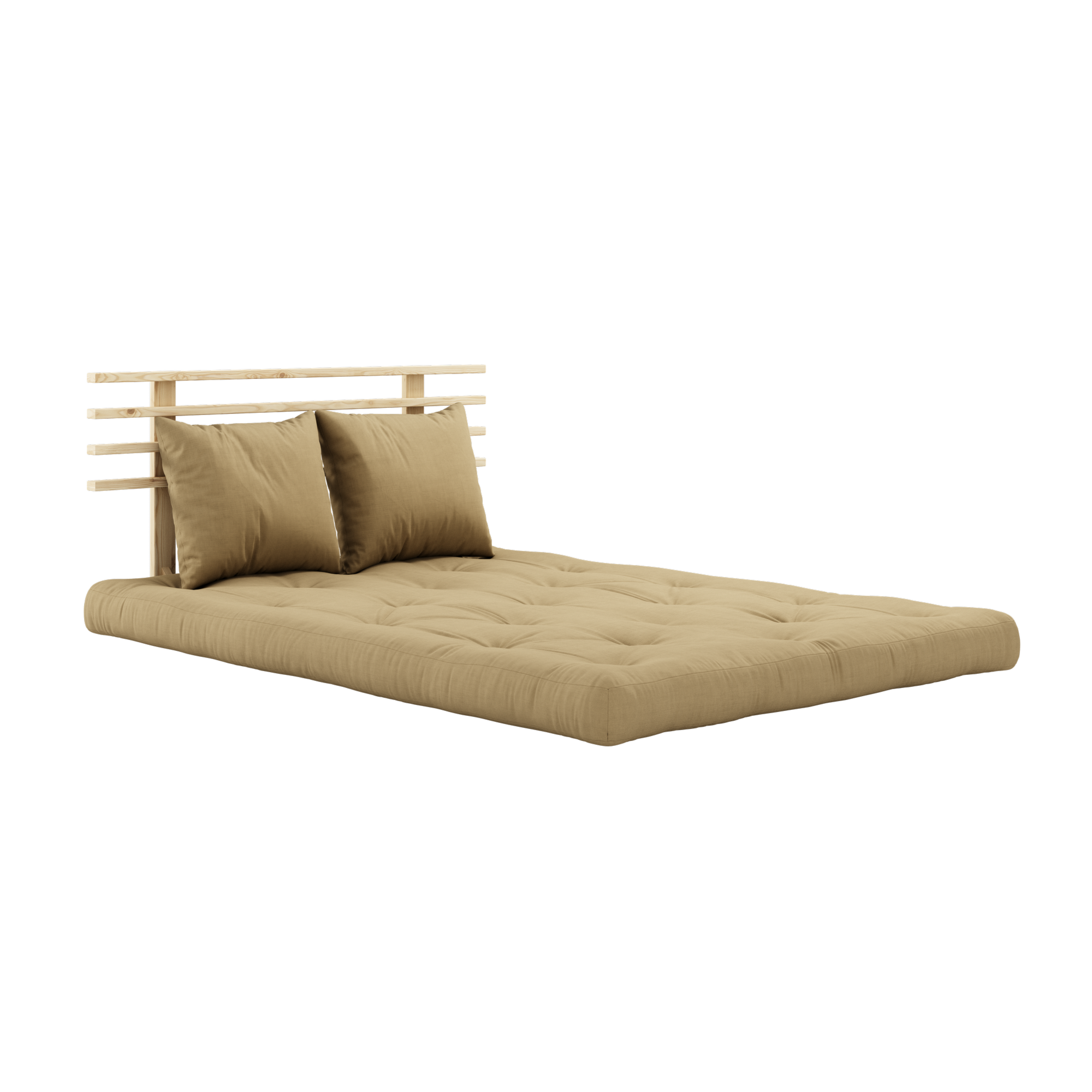SHIN SANO CLEAR LACQUERED W. SHIN SANO MATTRESS SET WHEAT BEIGE