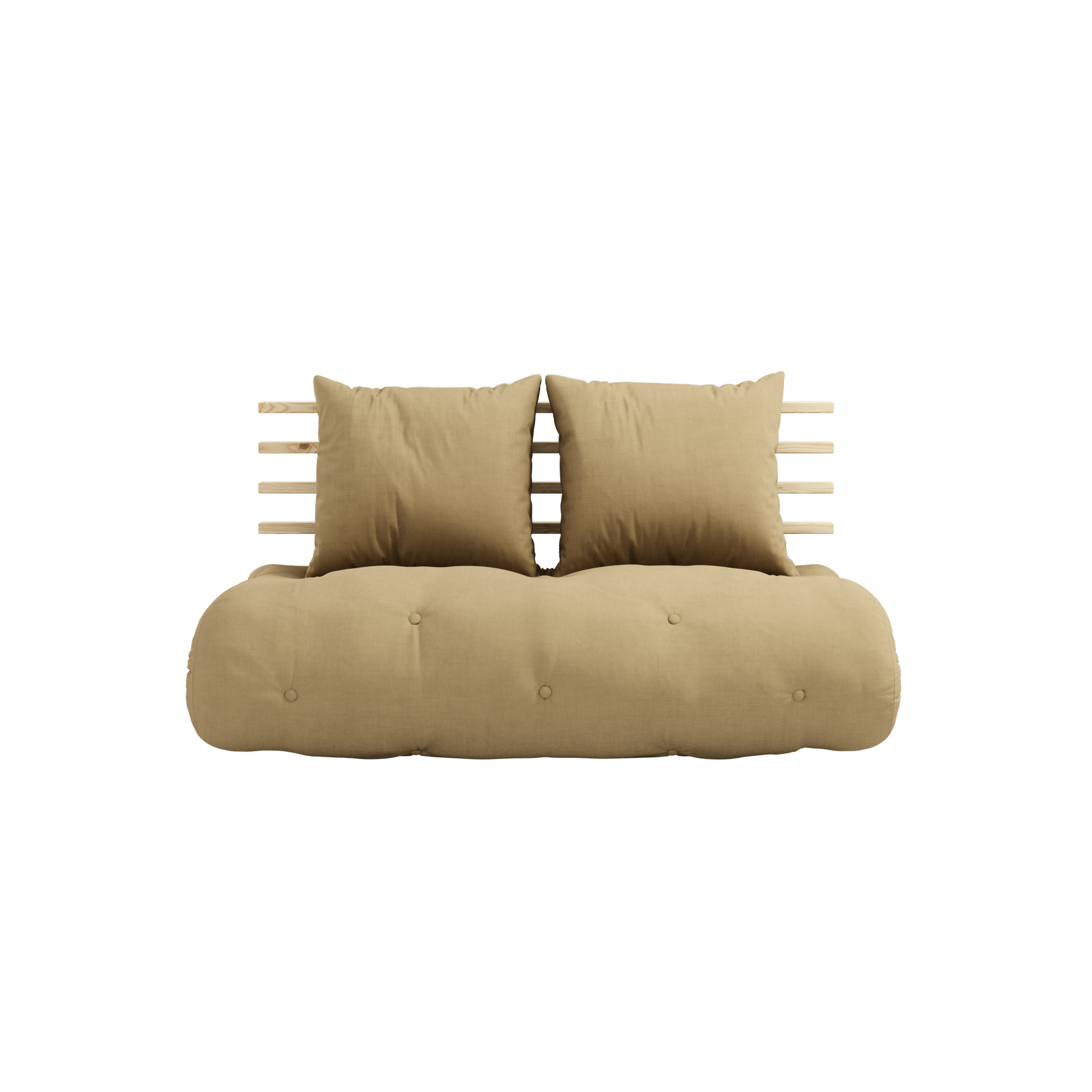 SHIN SANO CLEAR LACQUERED W. SHIN SANO MATTRESS SET WHEAT BEIGE