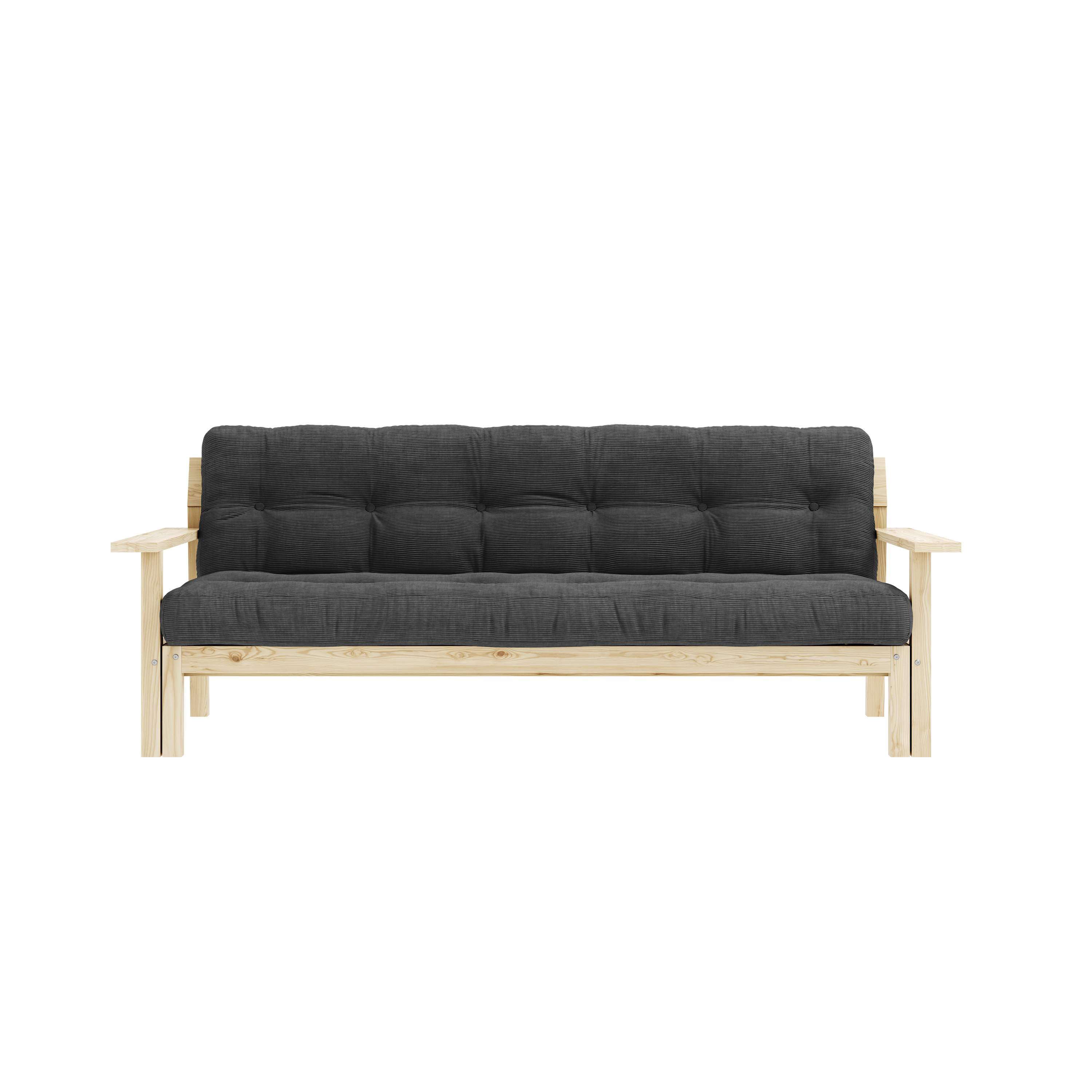 UNWIND CLEAR LACQUERED W. 5-LAYER MIXED MATTRESS CHARCOAL