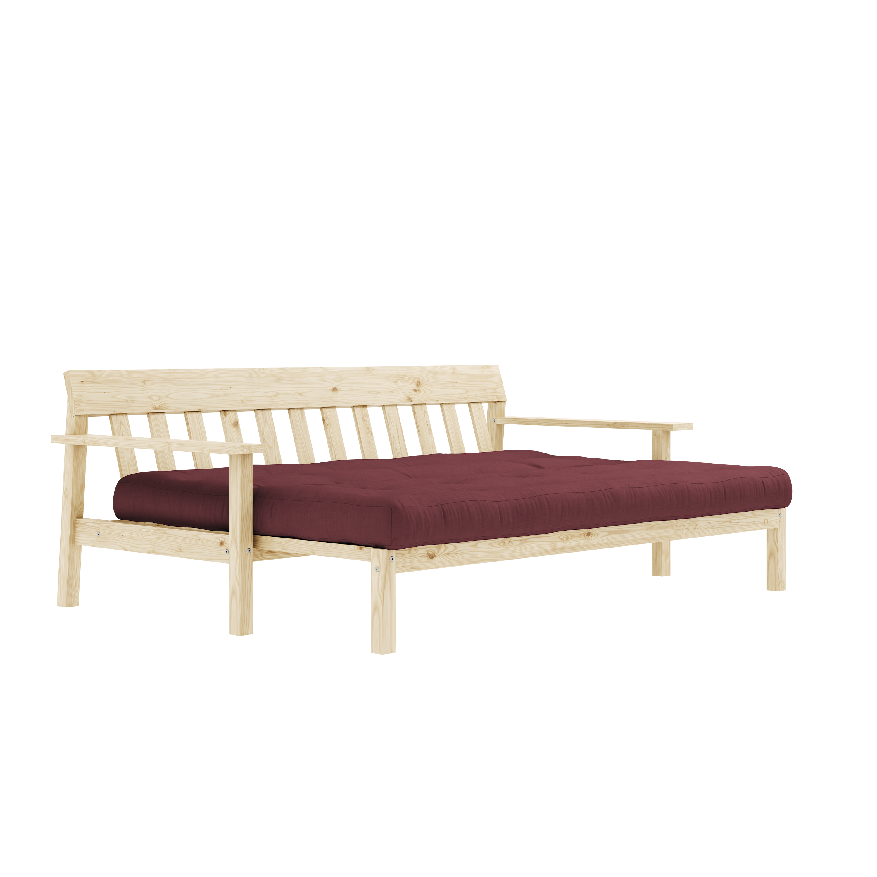 DÉBALLER MATELAS MIXTE 5 COUCHES SATINÉ CLAIR W. LAQUÉ BORDEAUX