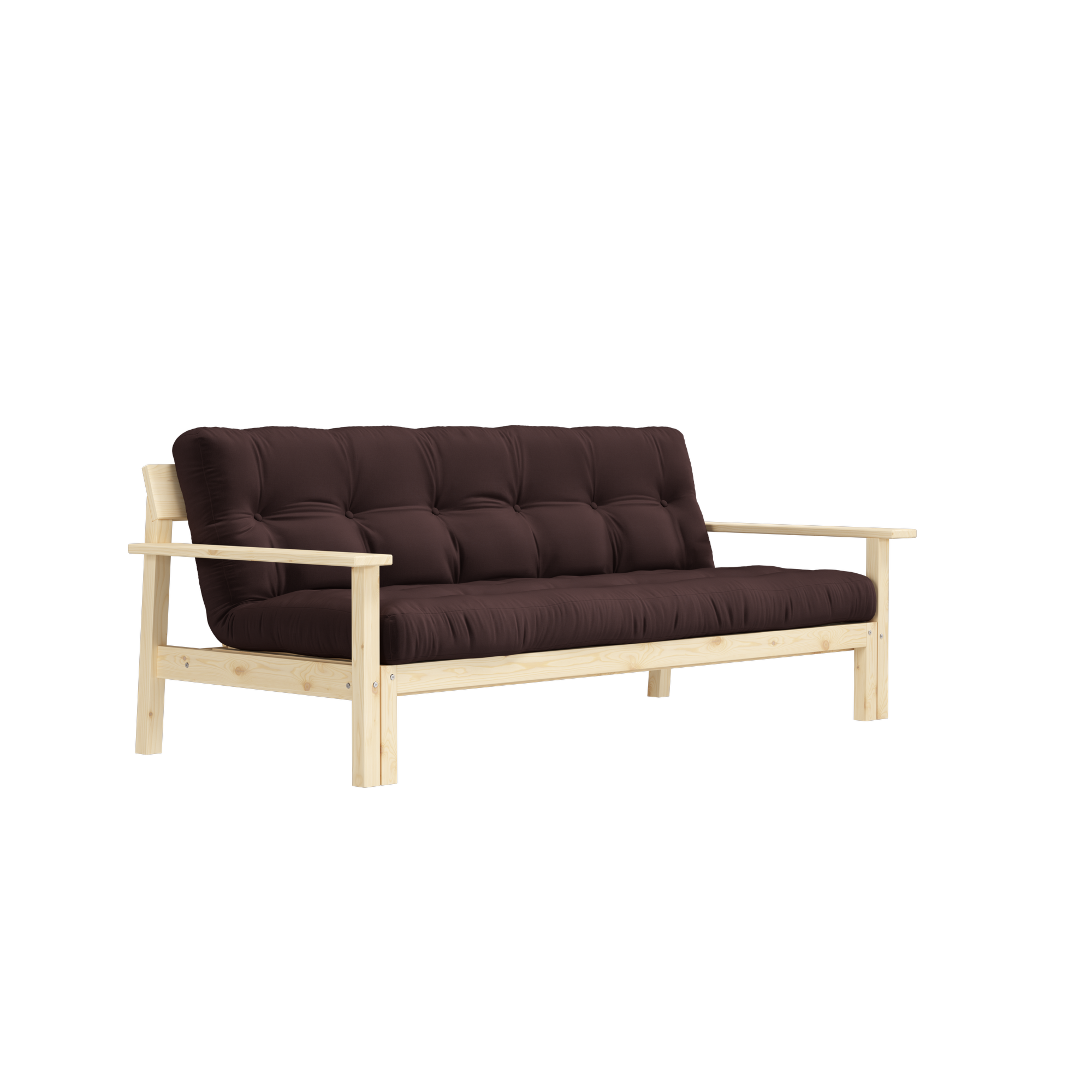 UNWIND CLEAR LACQUERED W. 5-LAYER MIXED MATTRESS BROWN