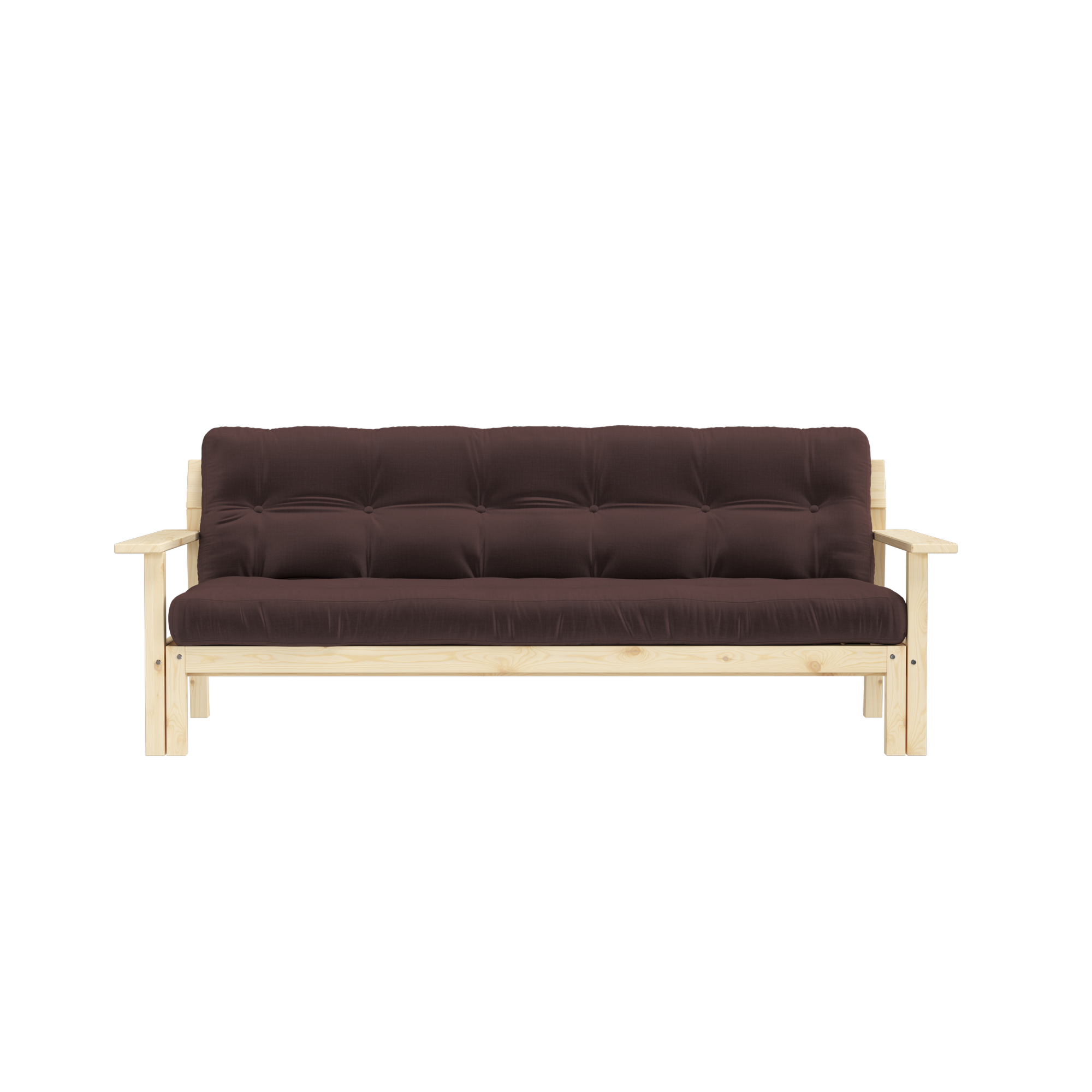 UNWIND CLEAR LACQUERED W. 5-LAYER MIXED MATTRESS BROWN