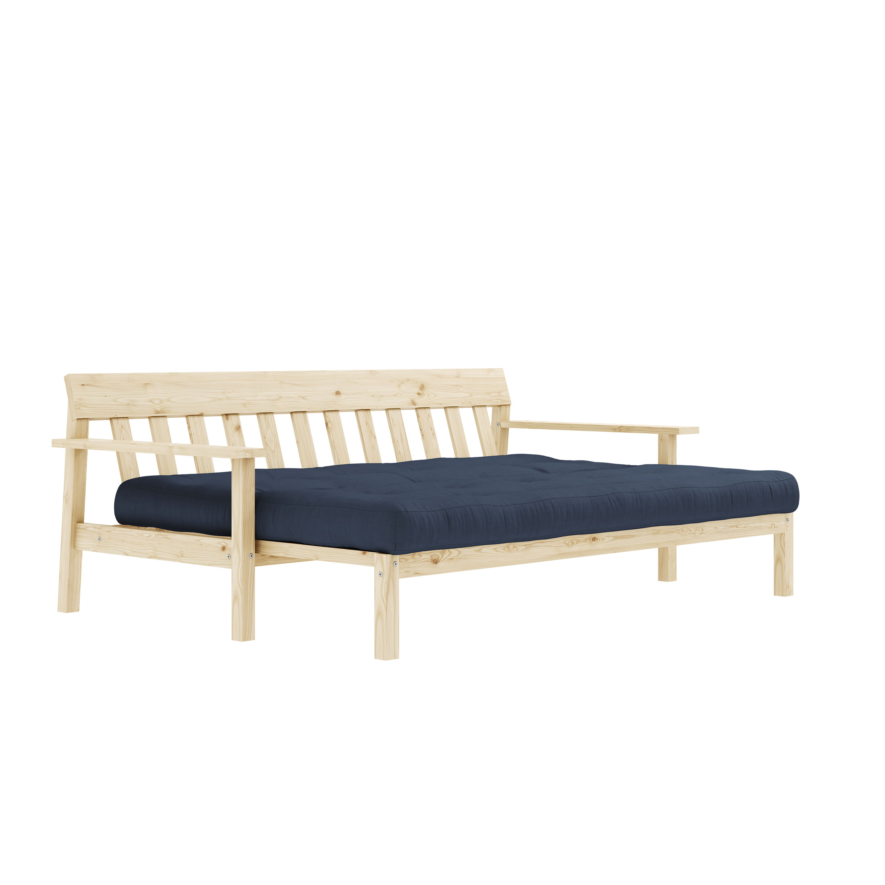 UNWIND CLEAR LACQUERED W. 5-LAYER MIXED MATTRESS NAVY
