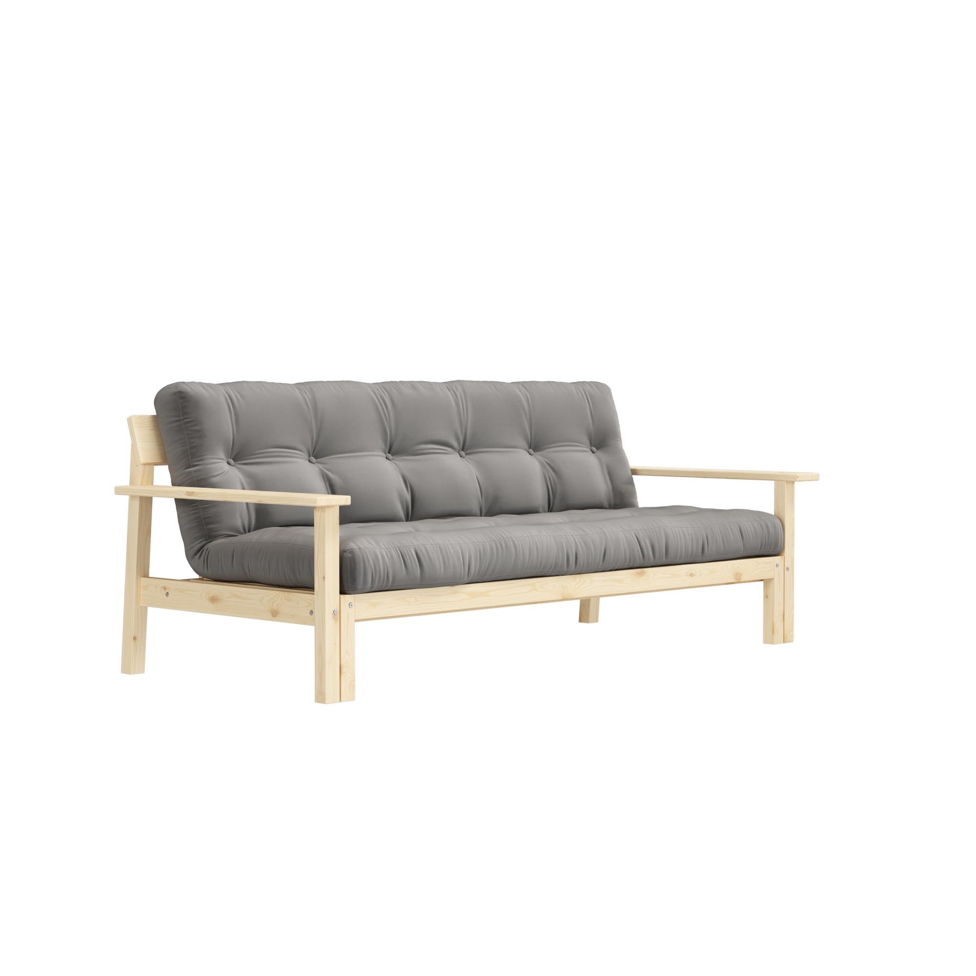 UNWIND CLEAR LACQUERED W. 5-LAYER MIXED MATTRESS GREY