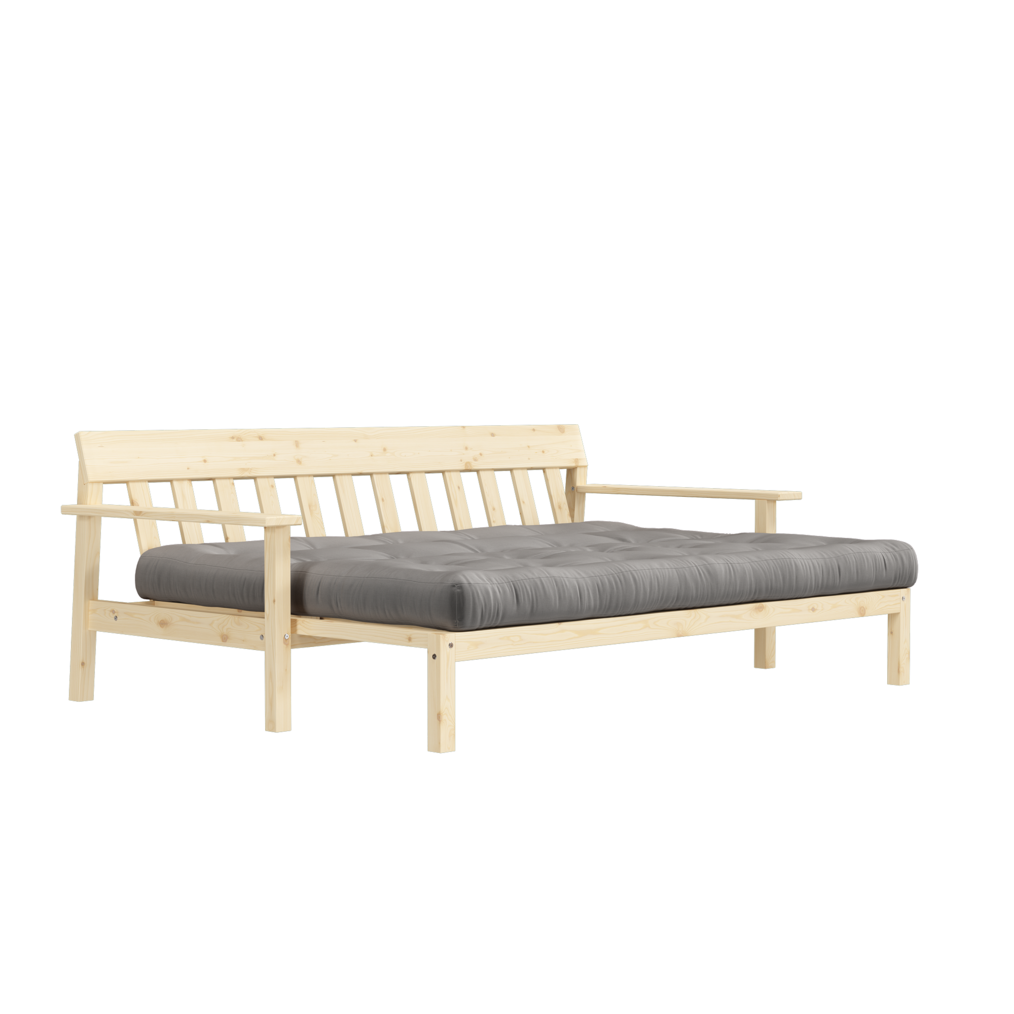 UNWIND CLEAR LACQUERED W. 5-LAYER MIXED MATTRESS GREY