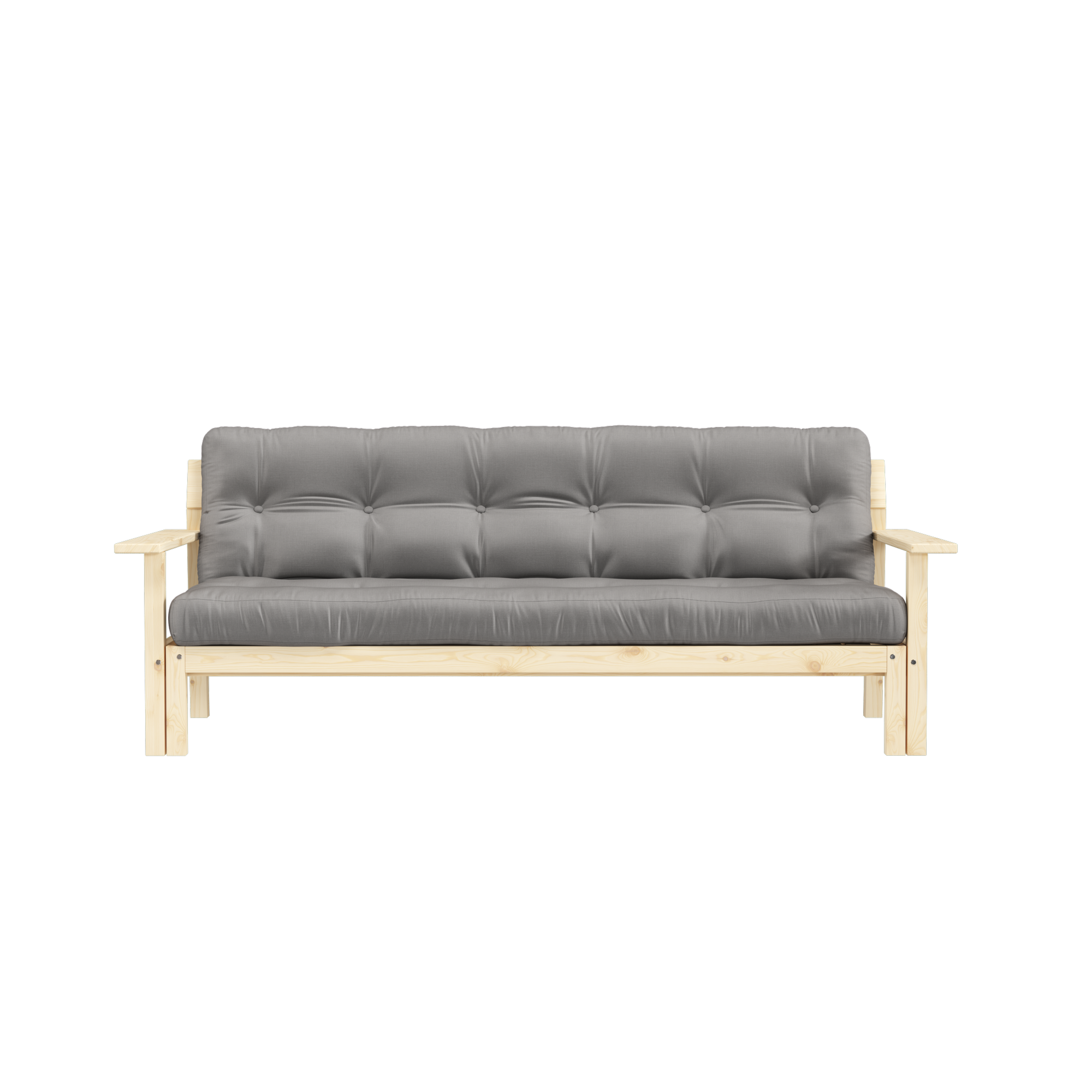 UNWIND CLEAR LACQUERED W. 5-LAYER MIXED MATTRESS GREY