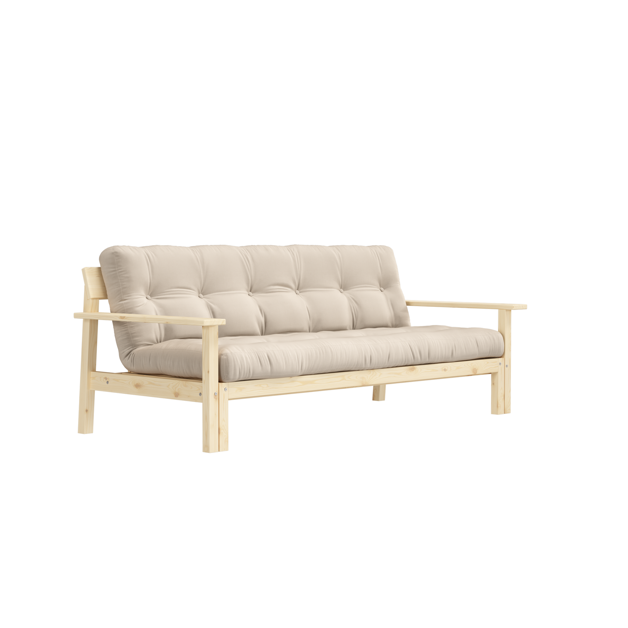 UNWIND CLEAR LACQUERED W. 5-LAYER MIXED MATTRESS BEIGE