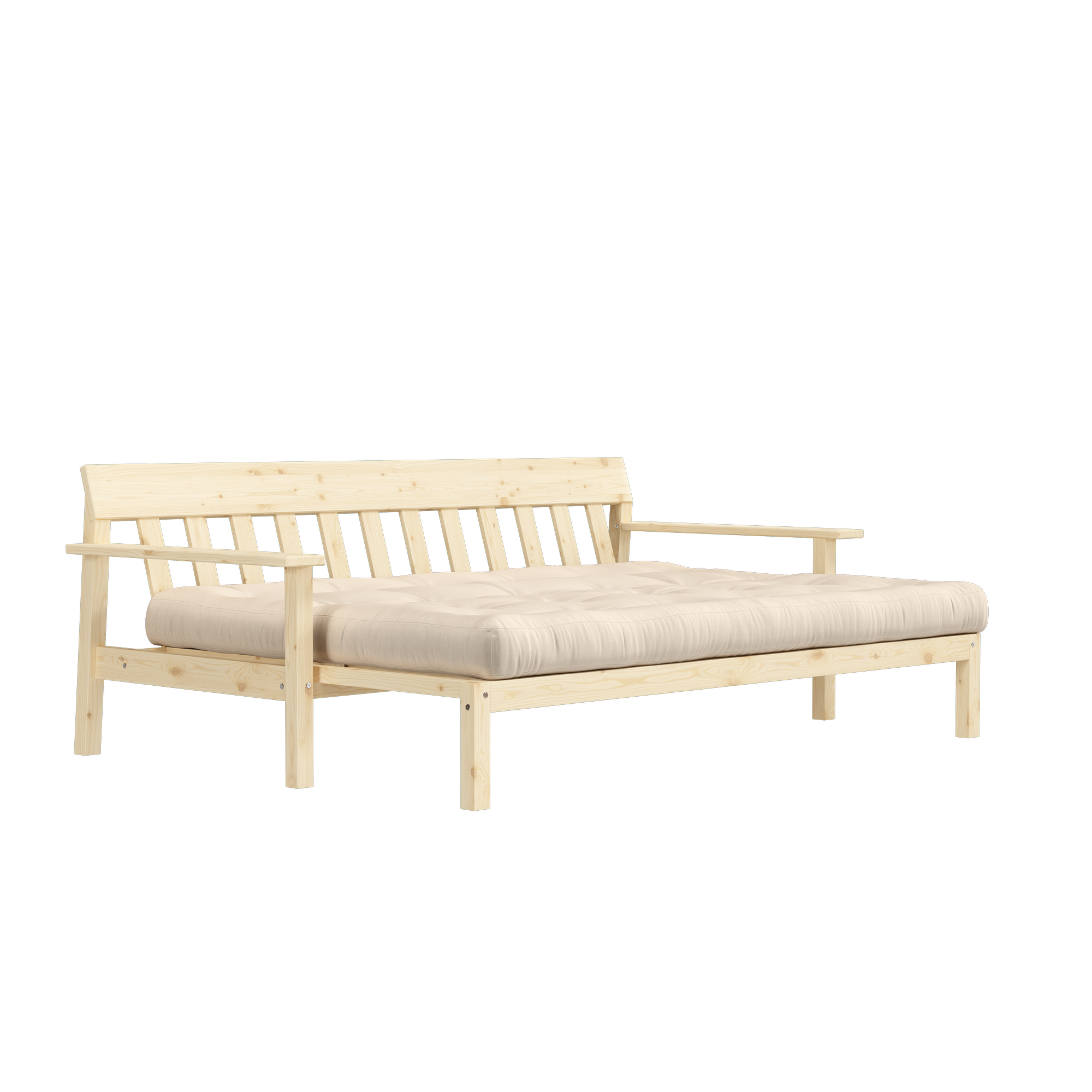 UNWIND CLEAR LACQUERED W. 5-LAYER MIXED MATTRESS BEIGE