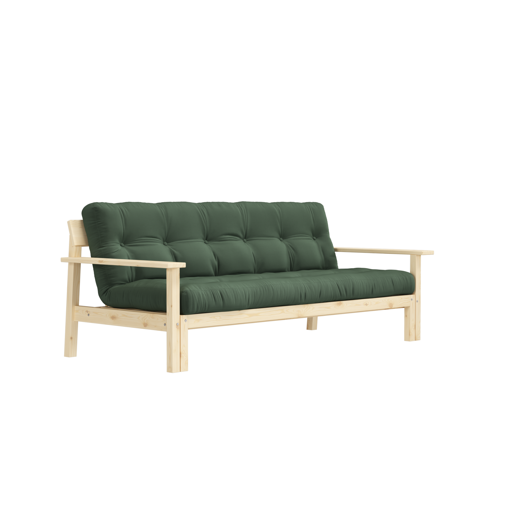 UNWIND CLEAR LACQUERED W. 5-LAYER MIXED MATTRESS OLIVE GREEN