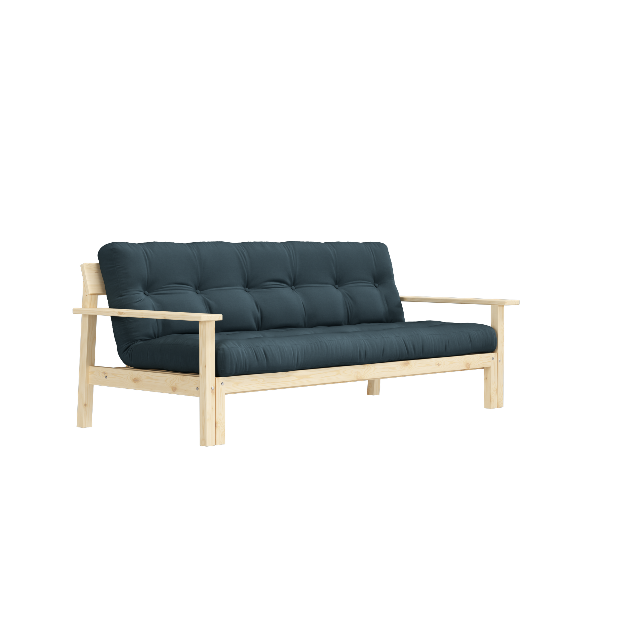 DÉPOUILLEZ LAQUEE CLAIR AVEC MATELAS MIXTE 5 COUCHES BLEU PETROLE