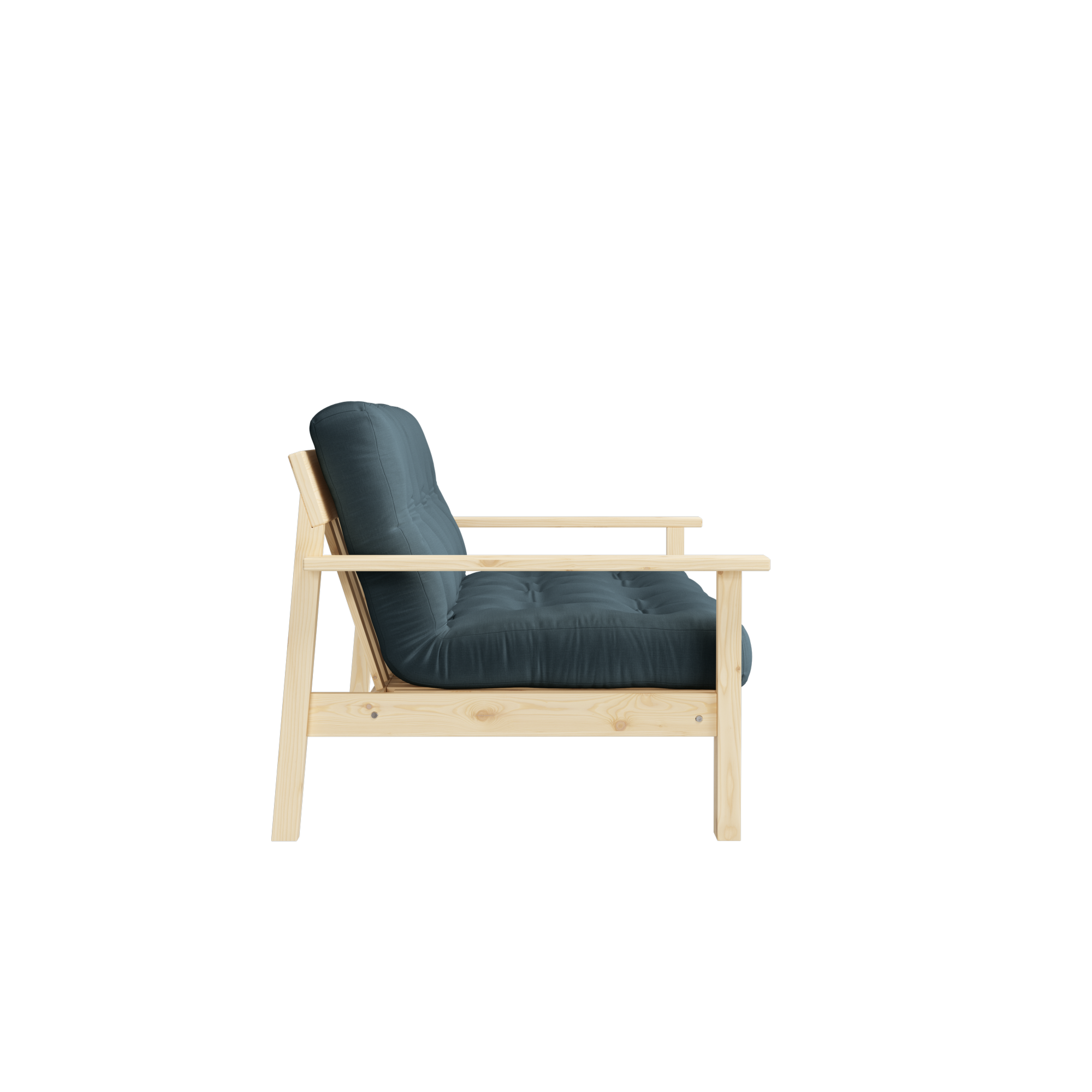 DÉPOUILLEZ LAQUEE CLAIR AVEC MATELAS MIXTE 5 COUCHES BLEU PETROLE