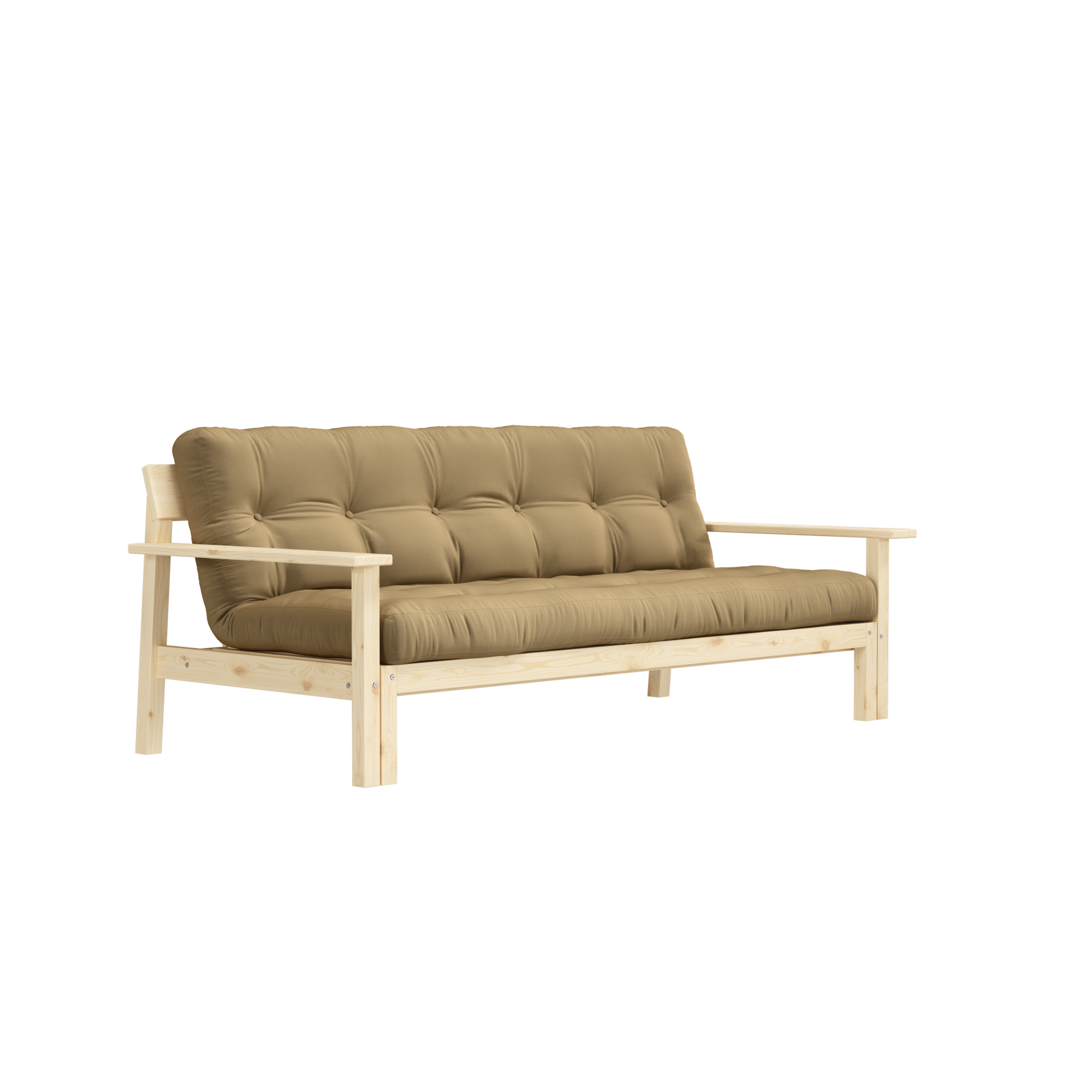 DÉNOUDER LAQUE CLAIR AVEC MATELAS MIXTE 5 COUCHES PLAT W. BLÉ BEIGE