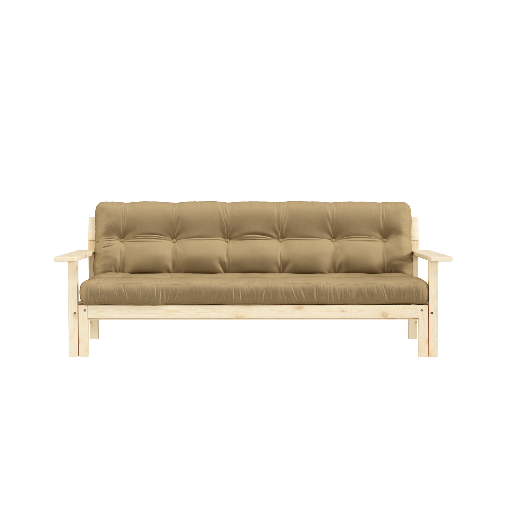 DÉNOUDER LAQUE CLAIR AVEC MATELAS MIXTE 5 COUCHES PLAT W. BLÉ BEIGE