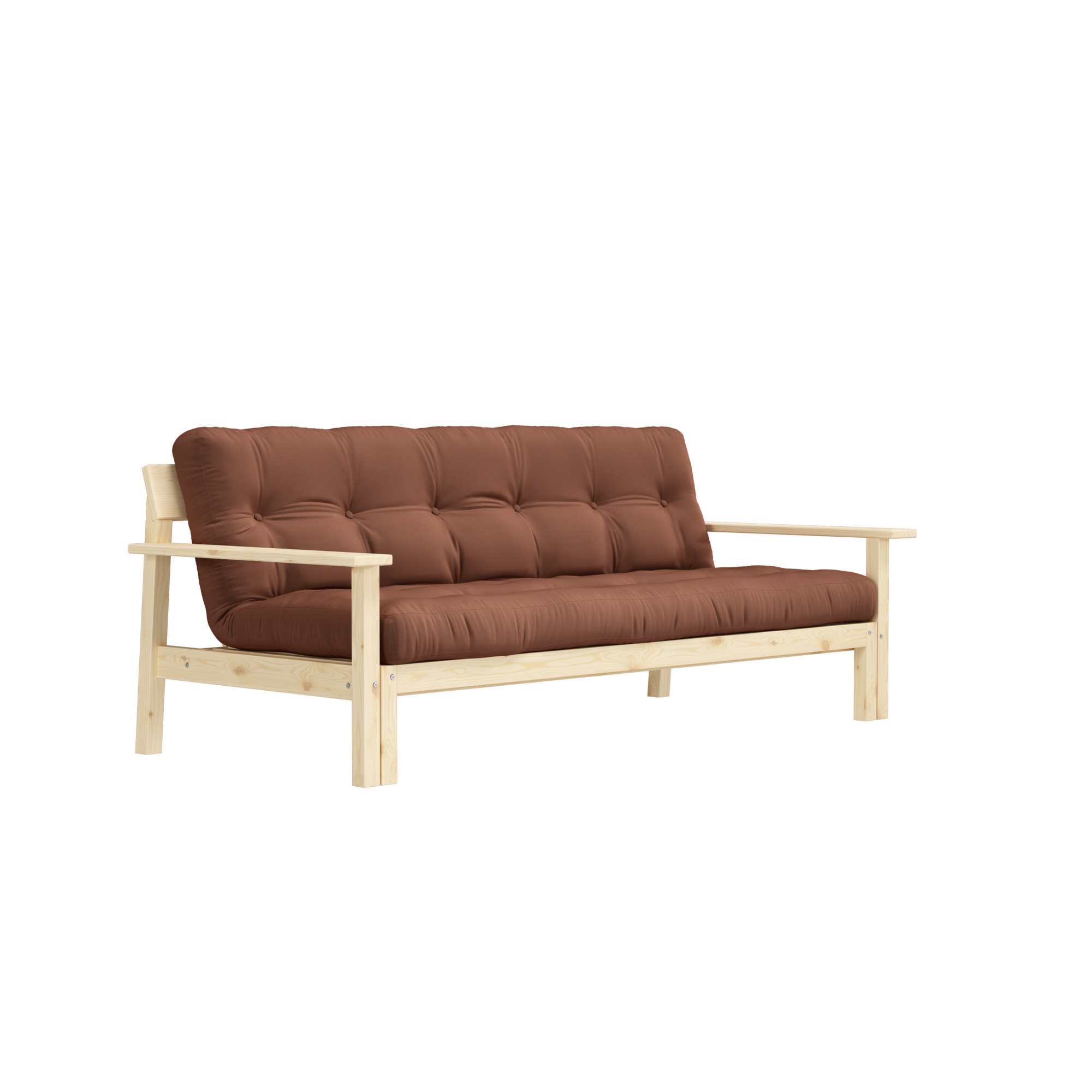 UNWIND CLEAR LACQUERED W. 5-LAYER MIXED MATTRESS CLAY BROWN