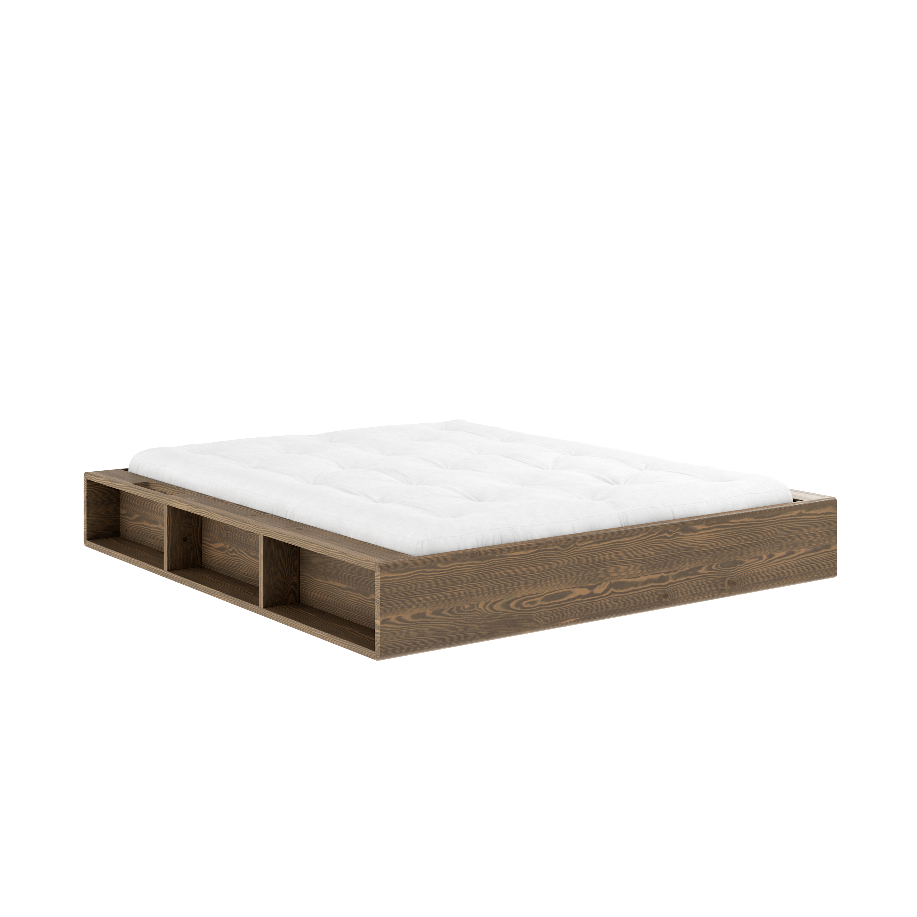 ZIGGY BED CAROB BROWN LACQUERED 160 X 200