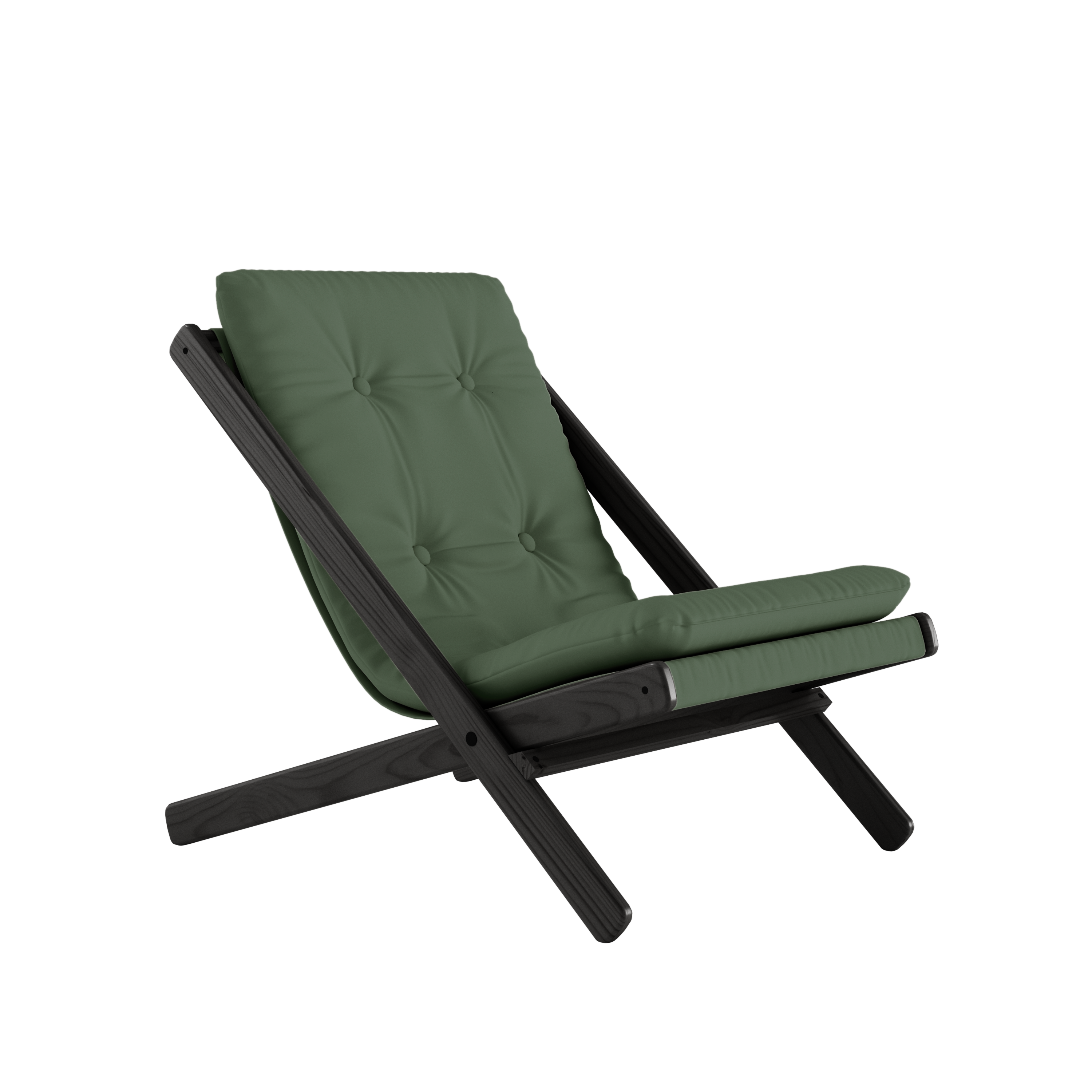 BOOGIE NOIR LAQUÉ HÊTRE AVEC MATELAS BOOGIE VERT OLIVE
