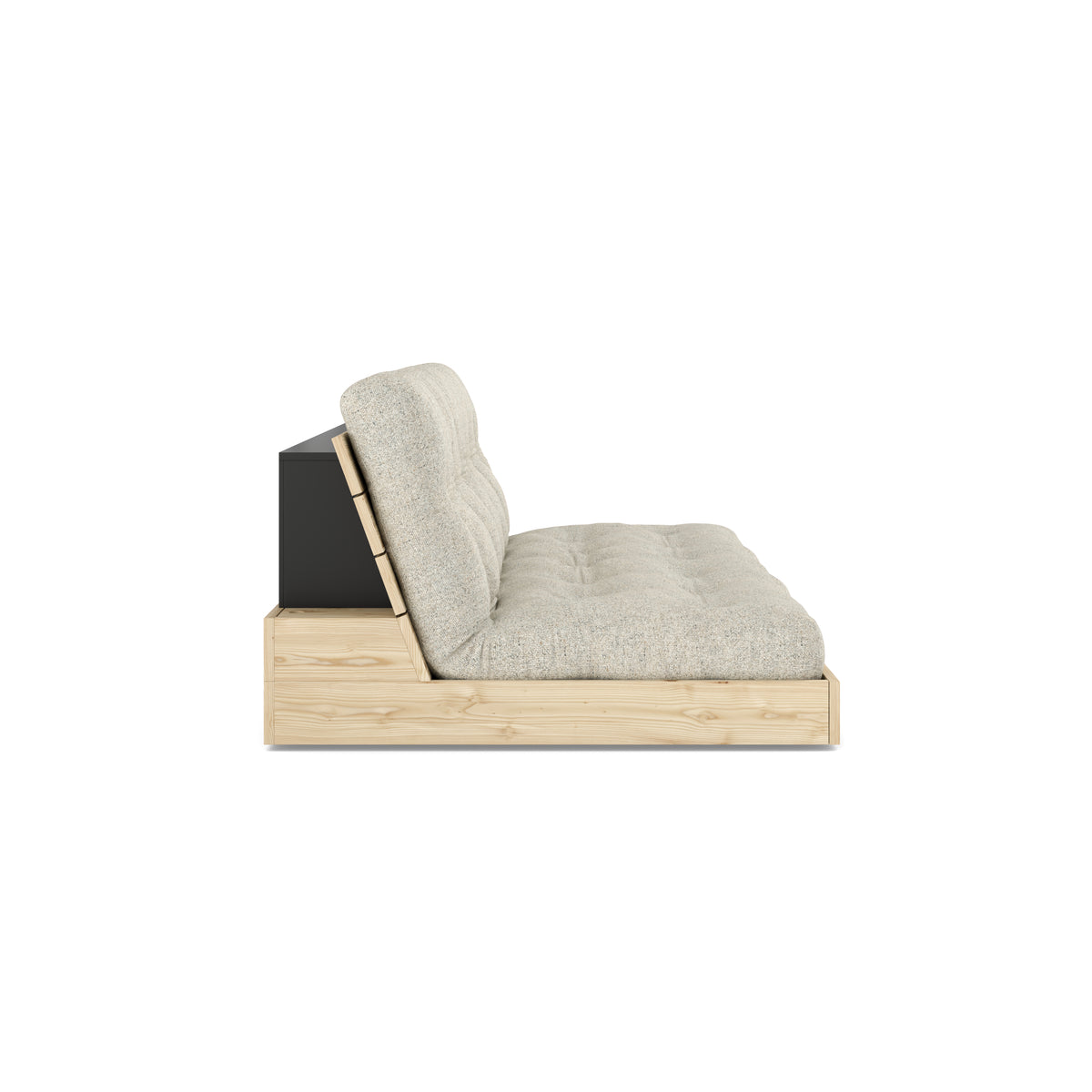 BASE CLEAR LACQUERED W. 5-LAYER MIXED MATTRESS SOFT CHALK