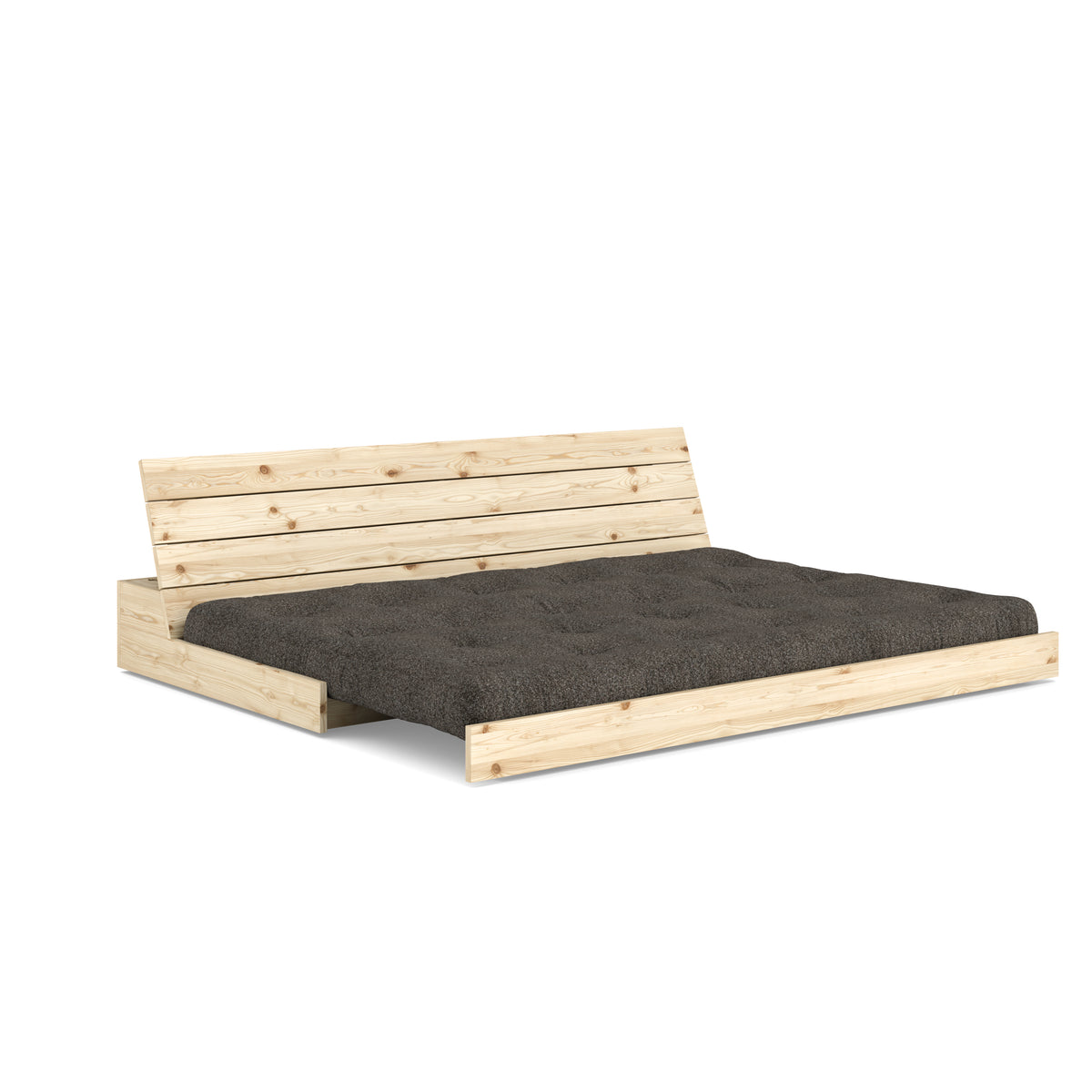 BASE CLEAR LACQUERED W. 5-LAYER MIXED MATTRESS MELLOW BROWN