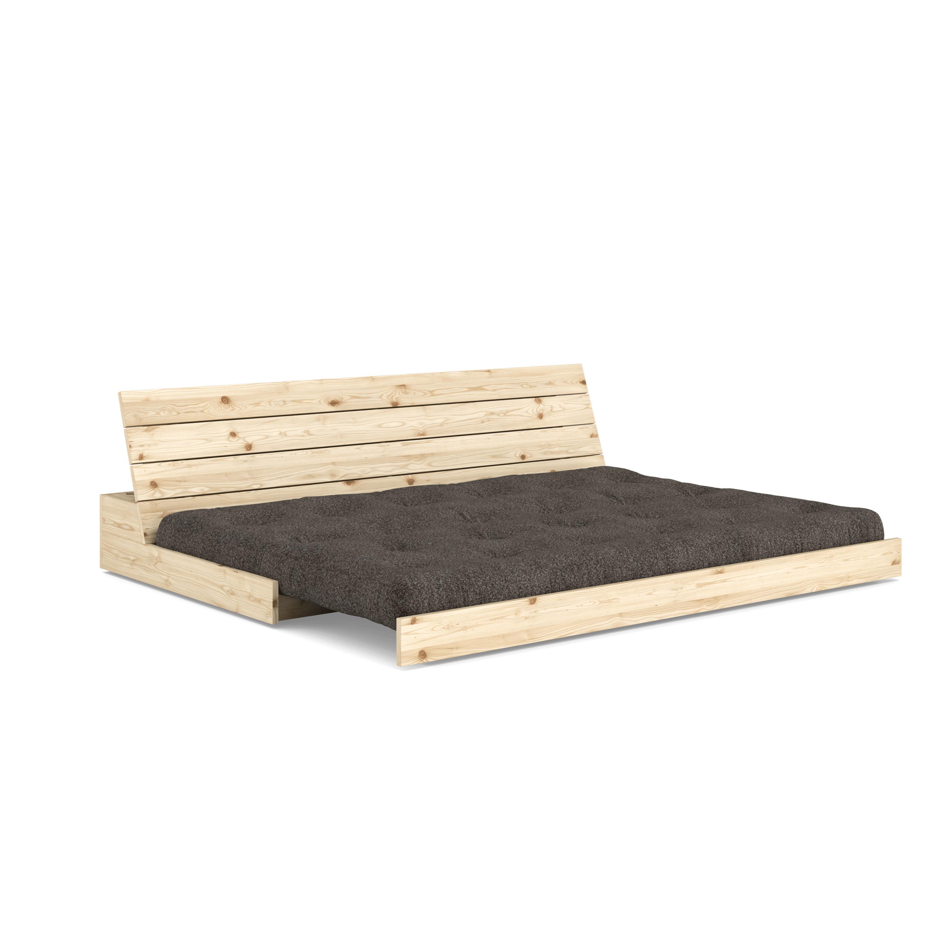 BASE CLEAR LACQUERED W. 5-LAYER MIXED MATTRESS MELLOW BROWN
