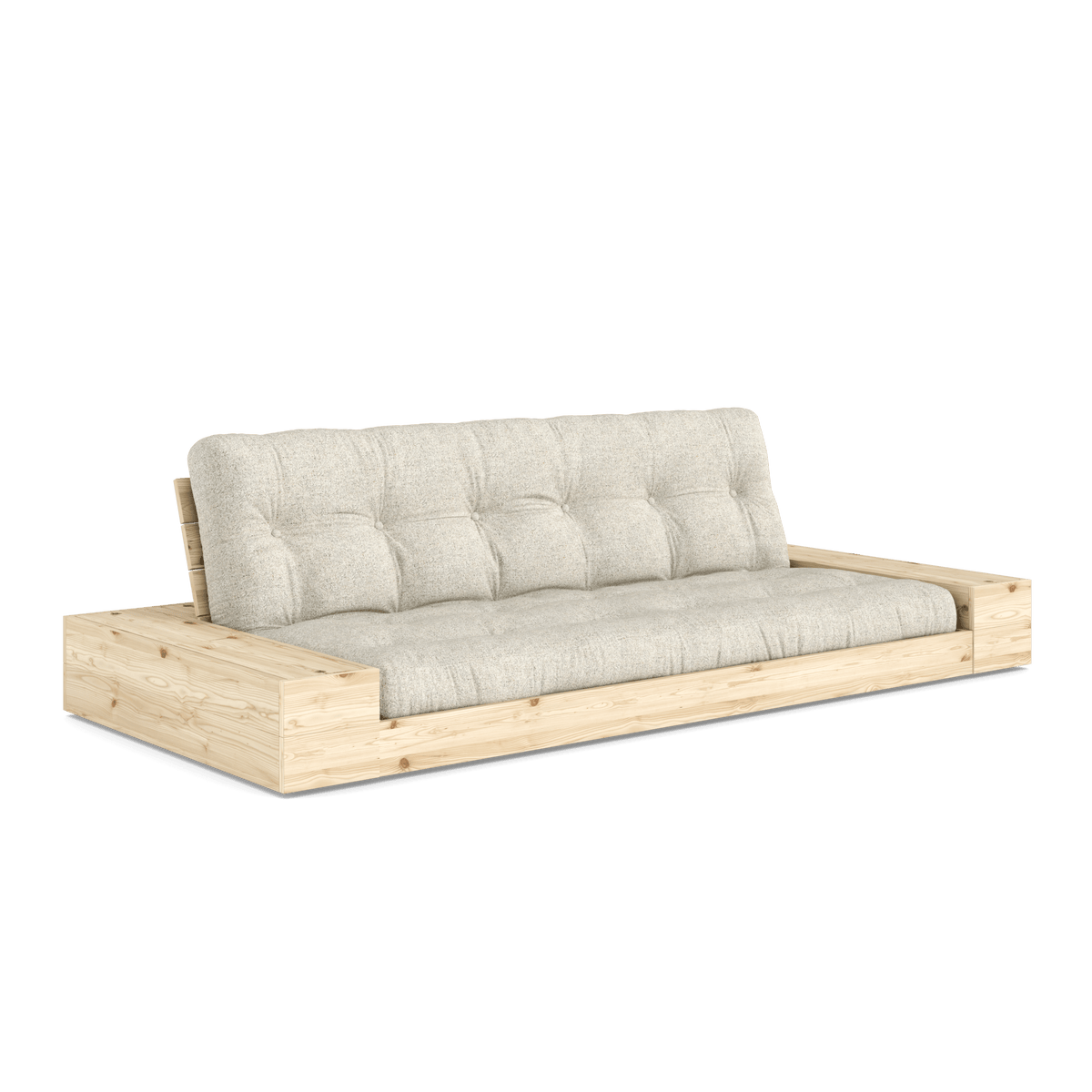 BASE CLEAR LACQUERED W. 2 SIDEBOXES CLEAR W. 5-LAYER MIXED MATTRESS SOFT CHALK