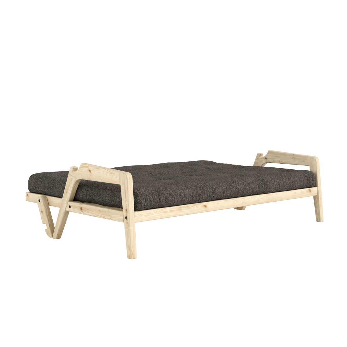 GRAB CLEAR LACQUERED W. 5-LAYER MIXED MATTRESS MELLOW BROWN