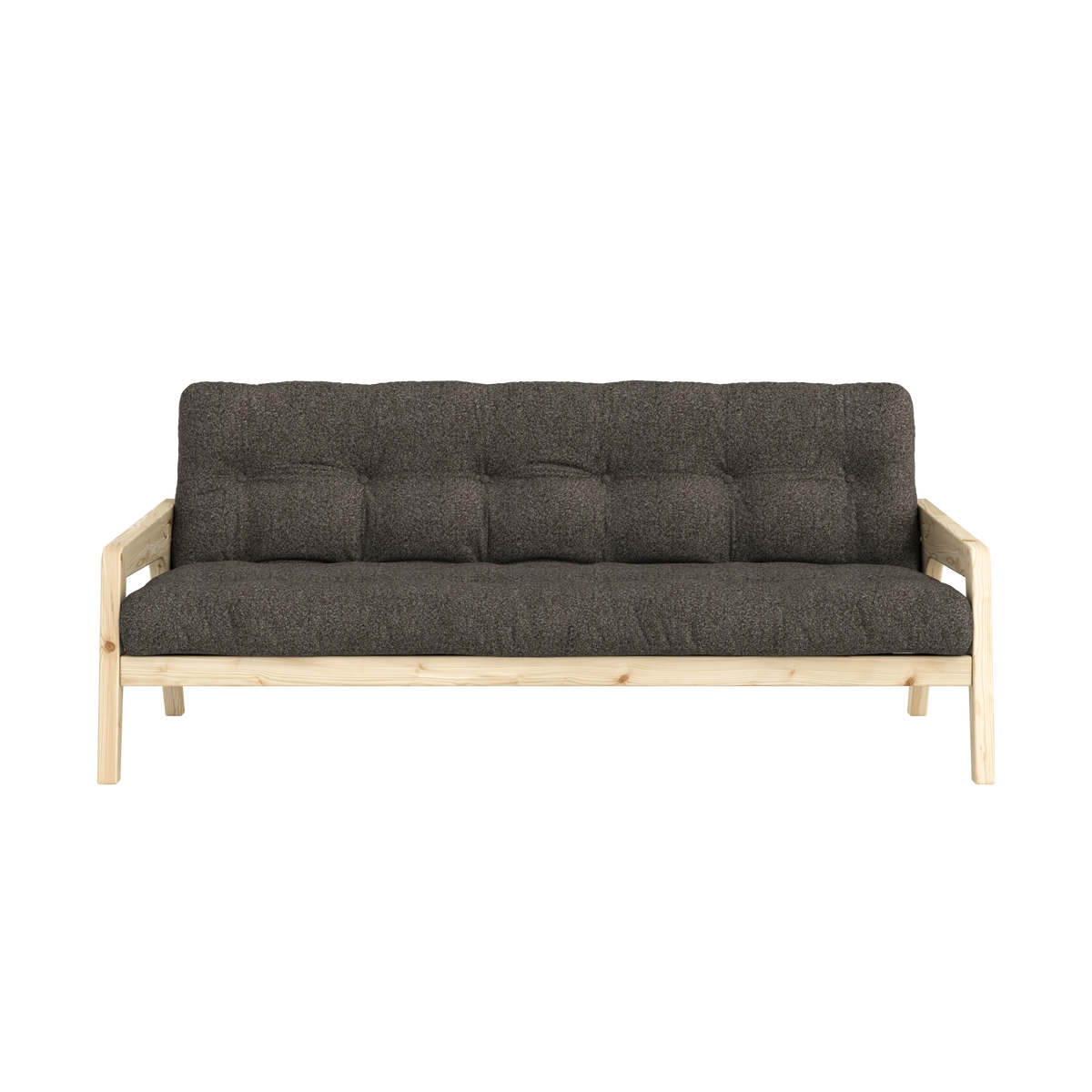 GRAB CLEAR LACQUERED W. 5-LAYER MIXED MATTRESS MELLOW BROWN