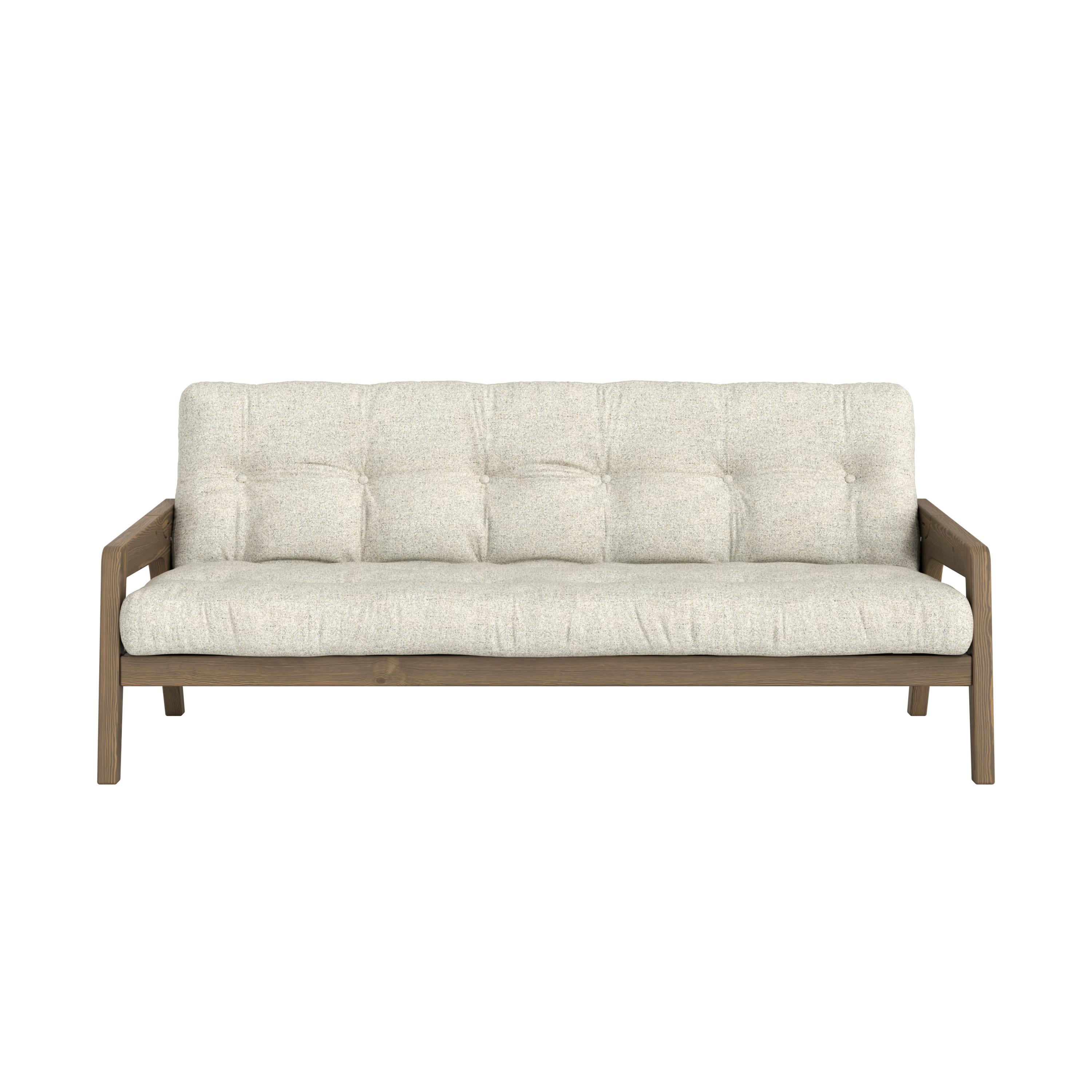 GRAB CAROB BROWN LACQUERED W. 5-LAYER MIXED MATTRESS SOFT CHALK