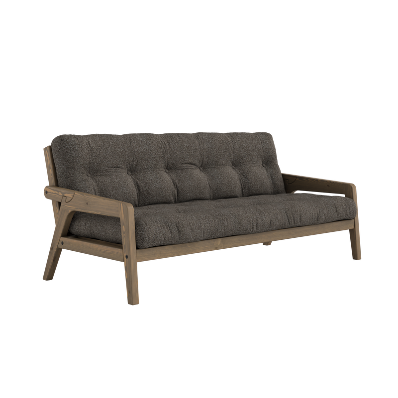 GRAB CAROB BROWN LACQUERED W. 5-LAYER MIXED MATTRESS MELLOW BROWN