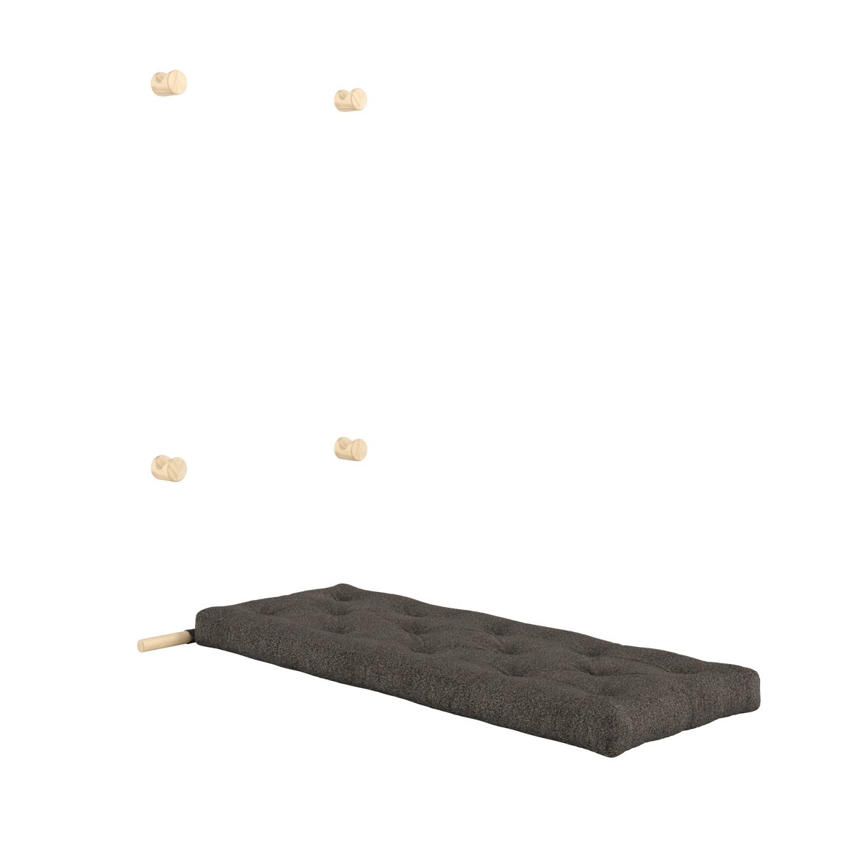 HOOKED RAW 75 X 200 W. BRAVO MATTRESS MELLOW BROWN