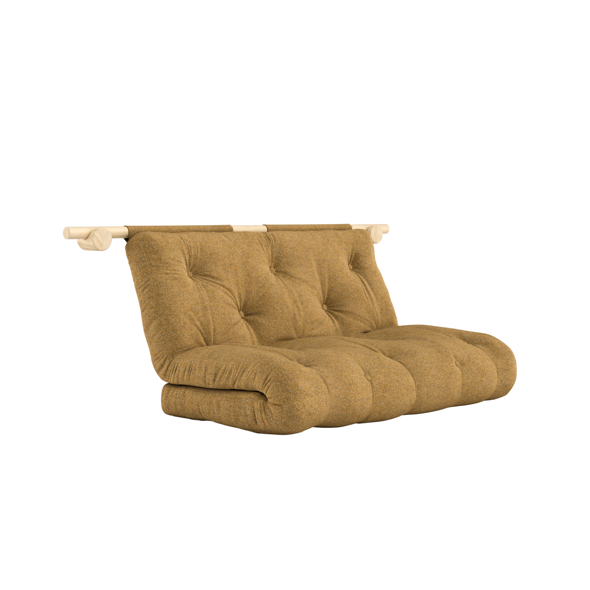 HOOKED RAW 135 X 200 W. BRAVO MATTRESS GOLDEN OCHRE